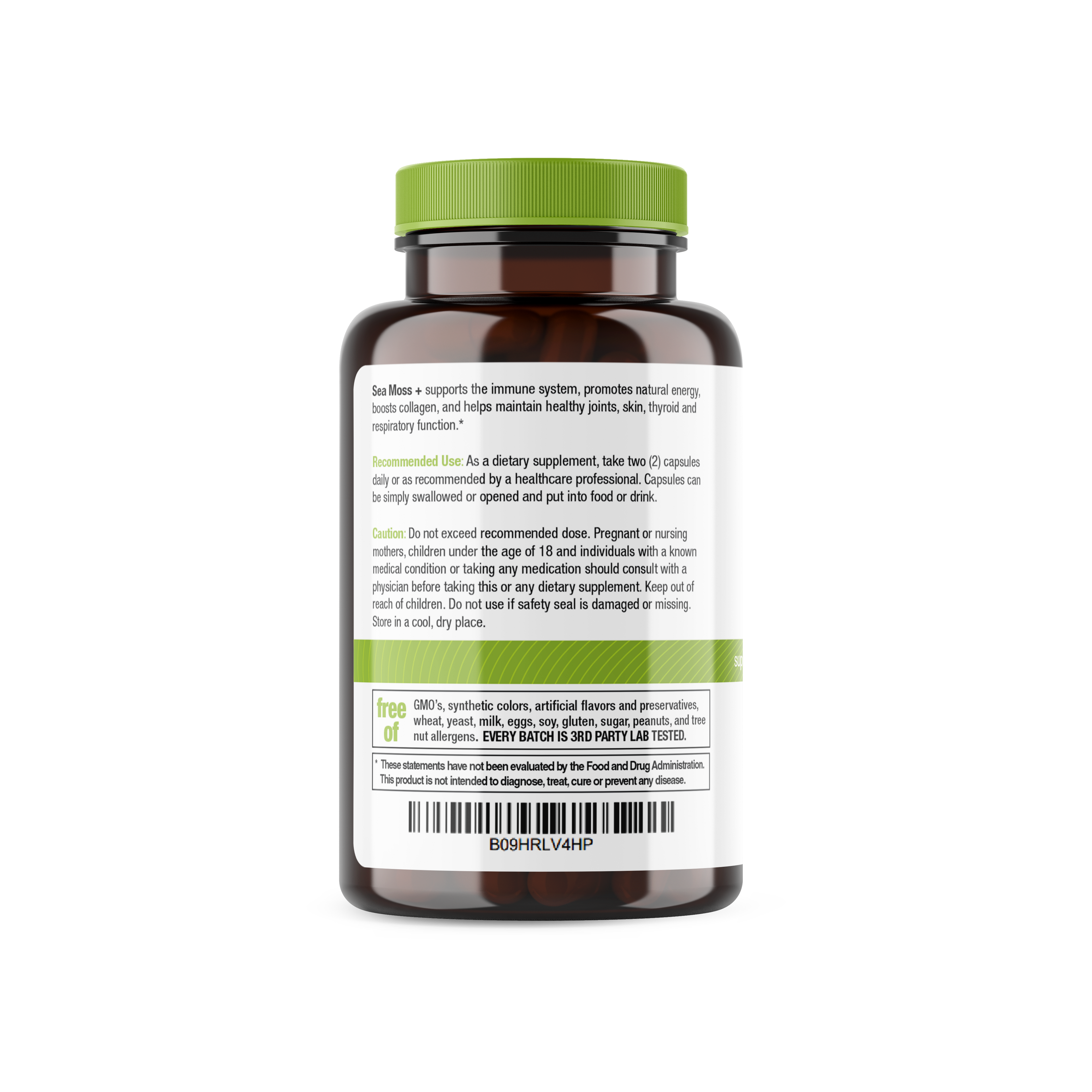 Organic Irish Sea Moss, Organic Bladderwrack, & Organic Burdock capsules by hellohealth