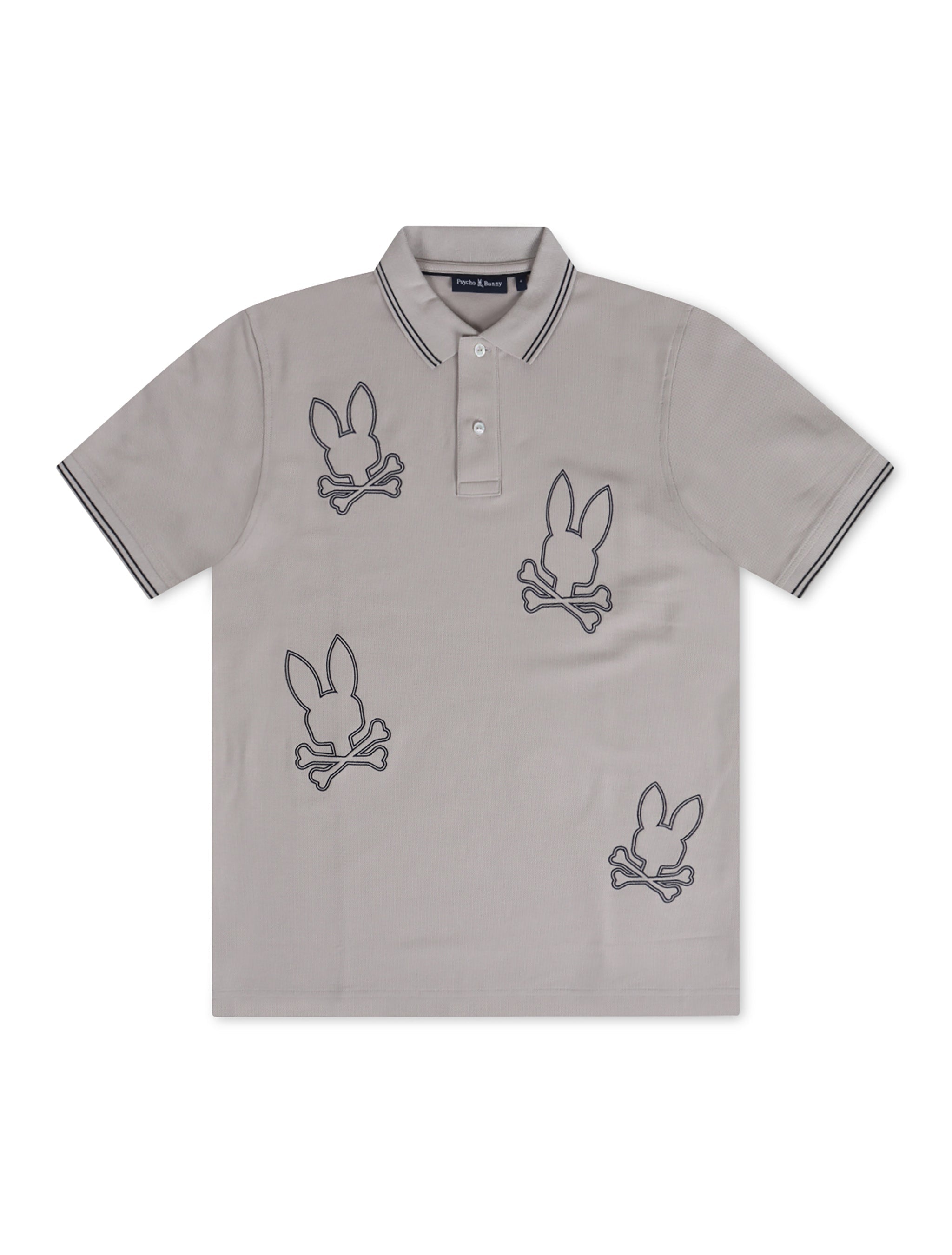 Psycho Bunny Milton Pique Polo - Oyster by Denim Exchange