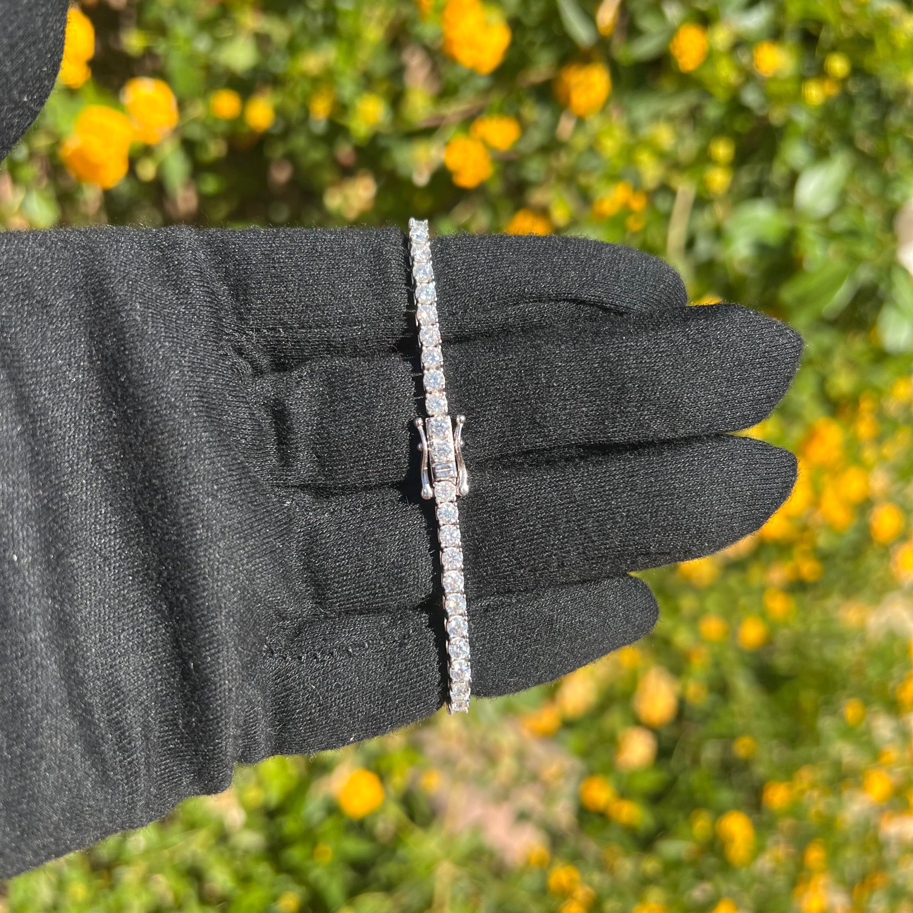3MM Moissanite Tennis Bracelet in Solid 925 Silver by Jayco Jewelry