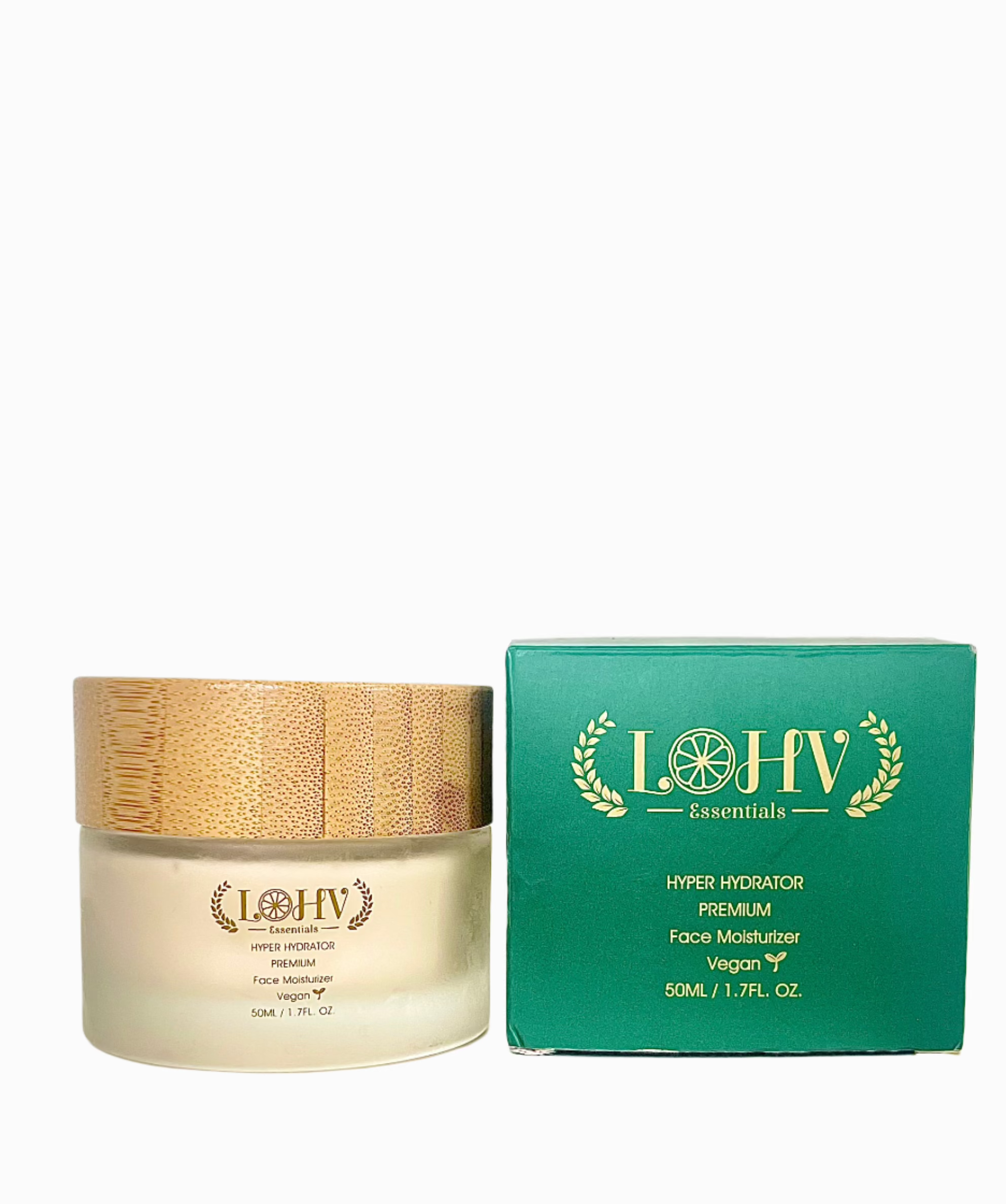 PREMIUM 100% VEGAN HYPER HYDRATOR Face Moisturizer With SPF 30 + Hyaluronic Acid + Lactic acid + Vitamin C + Kombucha by LOHV ESSENTIALS