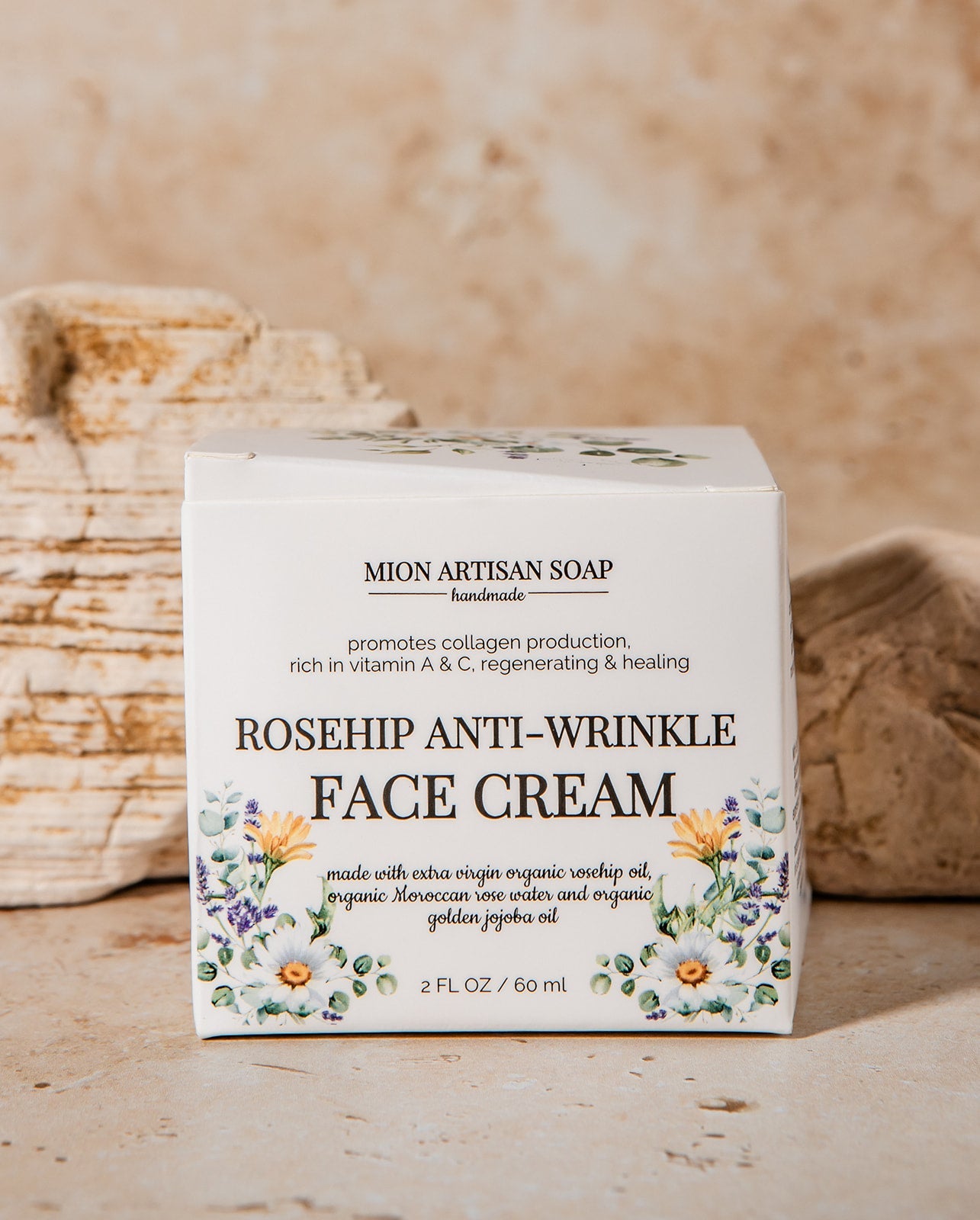 Rosehip Anti-Wrinkle Face Cream | Light Texture | Rich in Vitamins A & C by MION Artisan Soap Co.