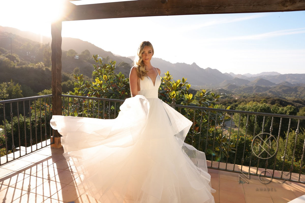 Nox Anabel JE997 Long Sleeveless Layered A-Line Wedding Gown by DiscountDressShop