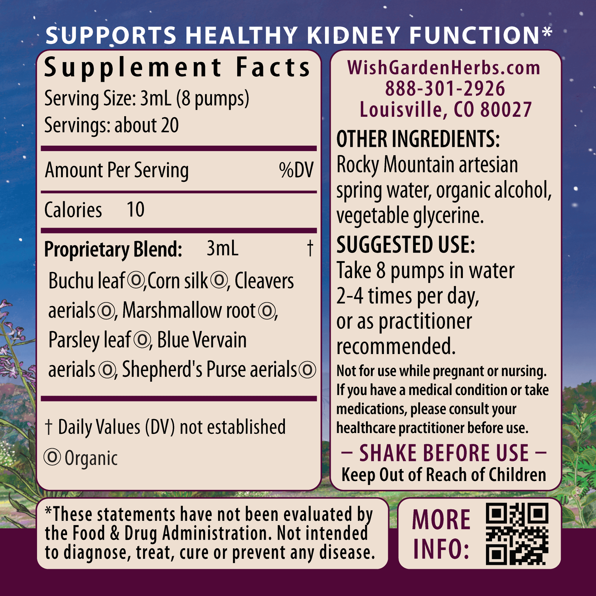 Kidney Strength, Daily Support by WishGarden Herbs