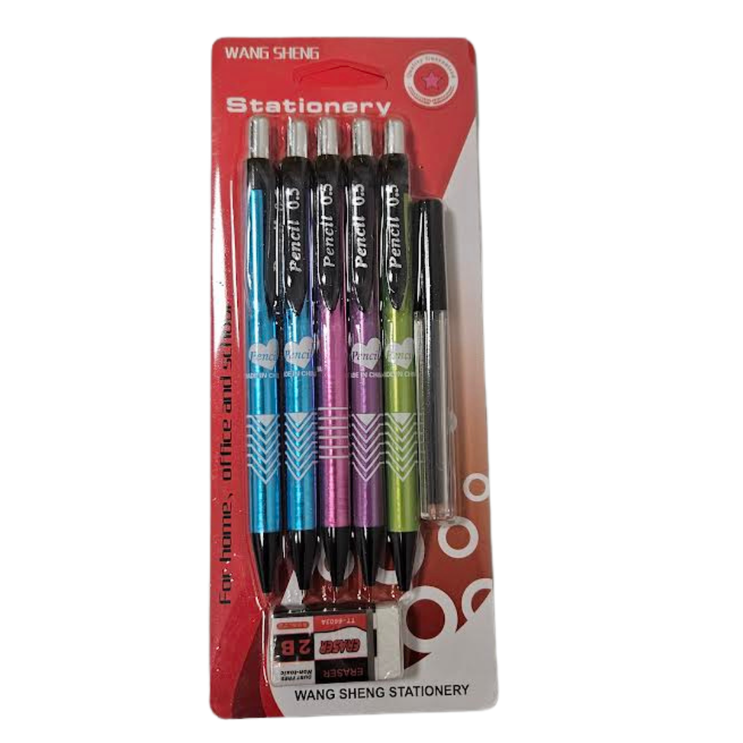 Set de 7 Lápices Mecánicos con Borrador – Ideal para Escuela y Oficina by Farmacias Savia