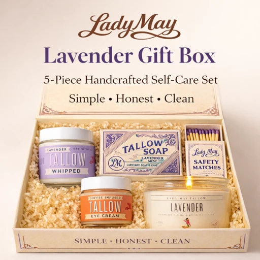 Lavender Tallow Gift Set - Premium Relaxation Bundle | Skincare, Candle & Soap by Lady May Tallow