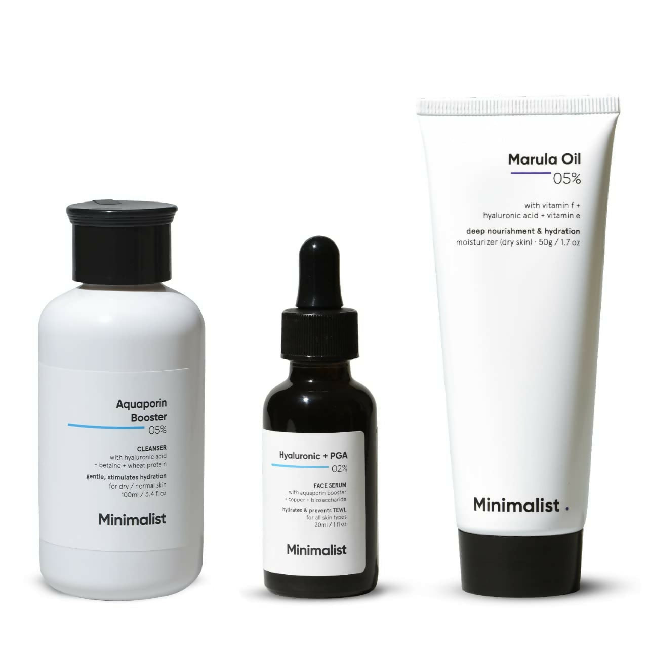 Minimalist Dry Skincare Kit - Face Wash, Moisturizer & Serum by Dista