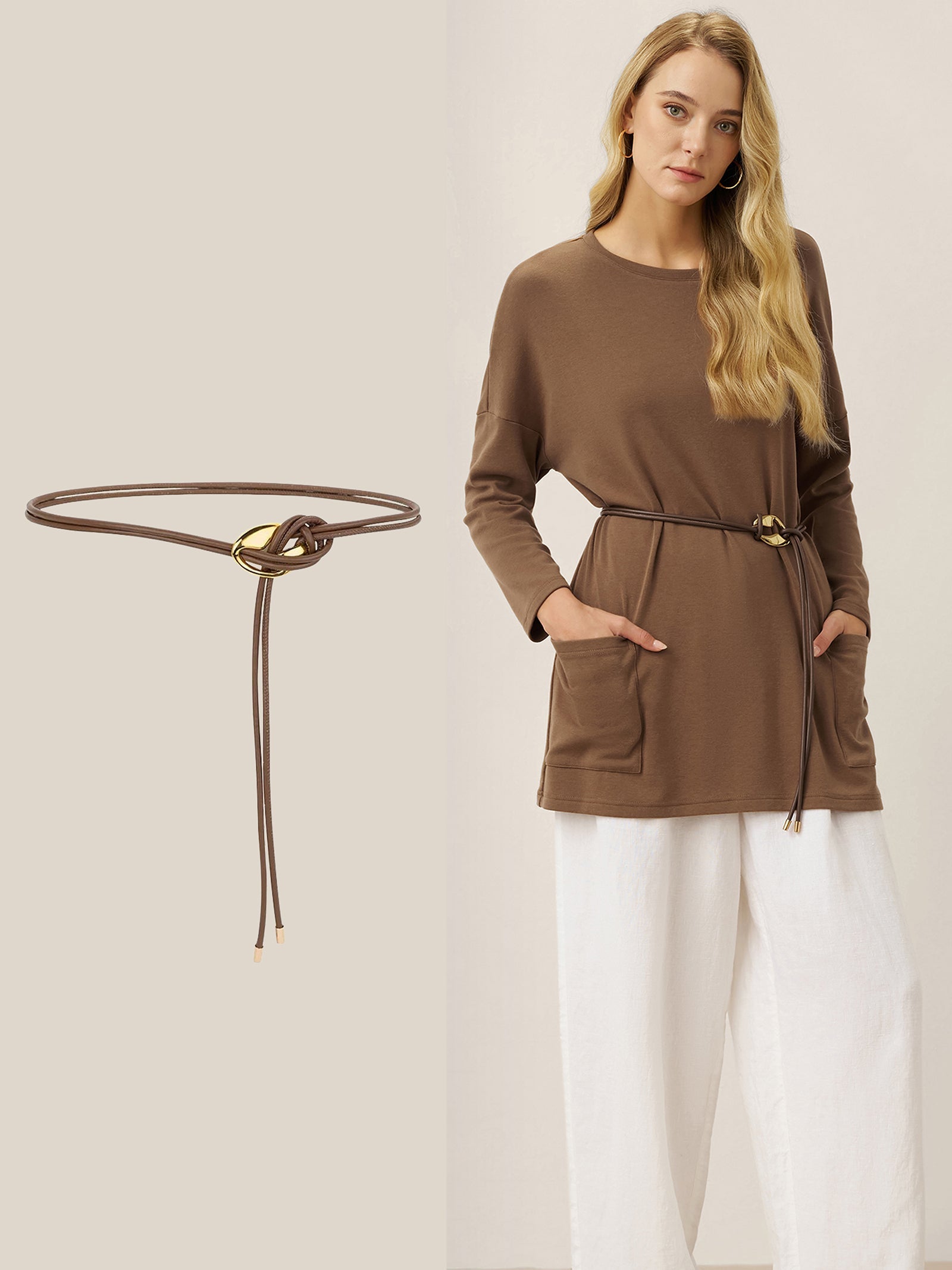 Recycled Leather Belt Versatile Styling Waist Accessory AURELIA by LINTICO