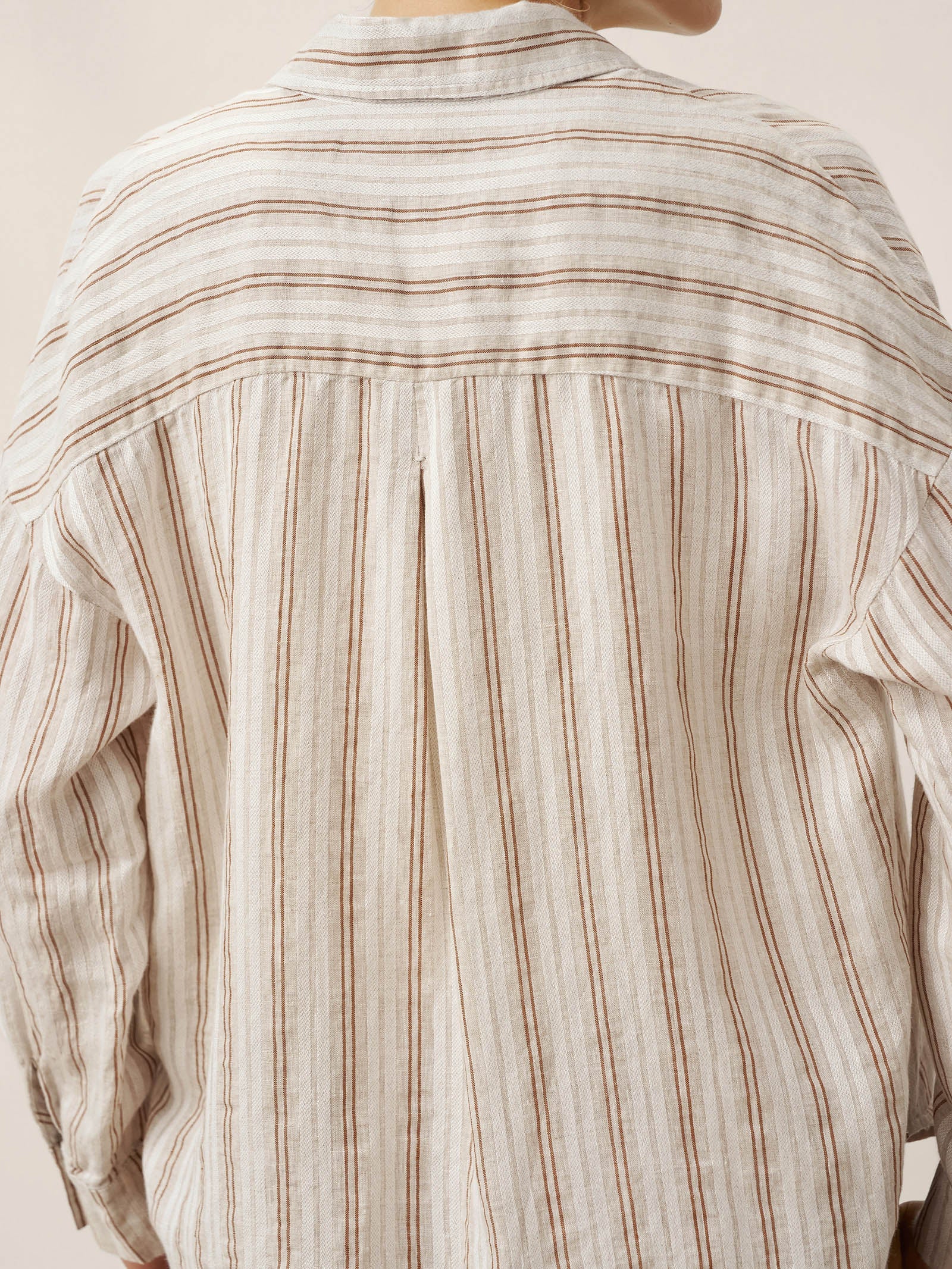 Linen Striped Drop Shoulder Shirt KENNEDY by LINTICO