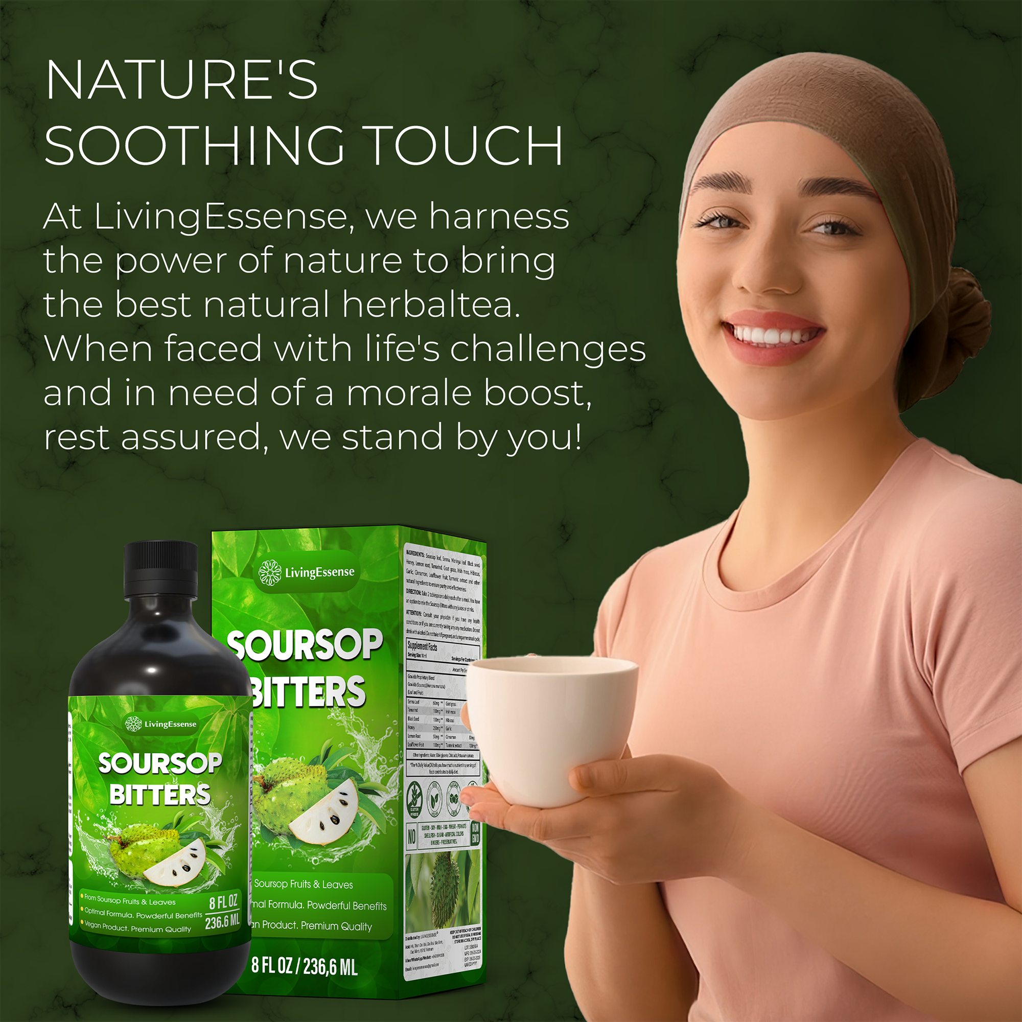 Soursop Bitters Liquid with Soursop Leaves for Gut Health & Immune Boost by FreshDrinkUS - Natural and Premium Herbal Tea