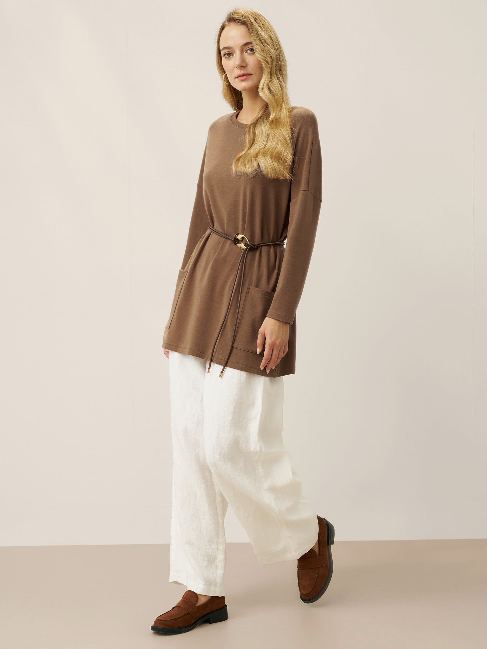 Recycled Leather Belt Versatile Styling Waist Accessory AURELIA by LINTICO