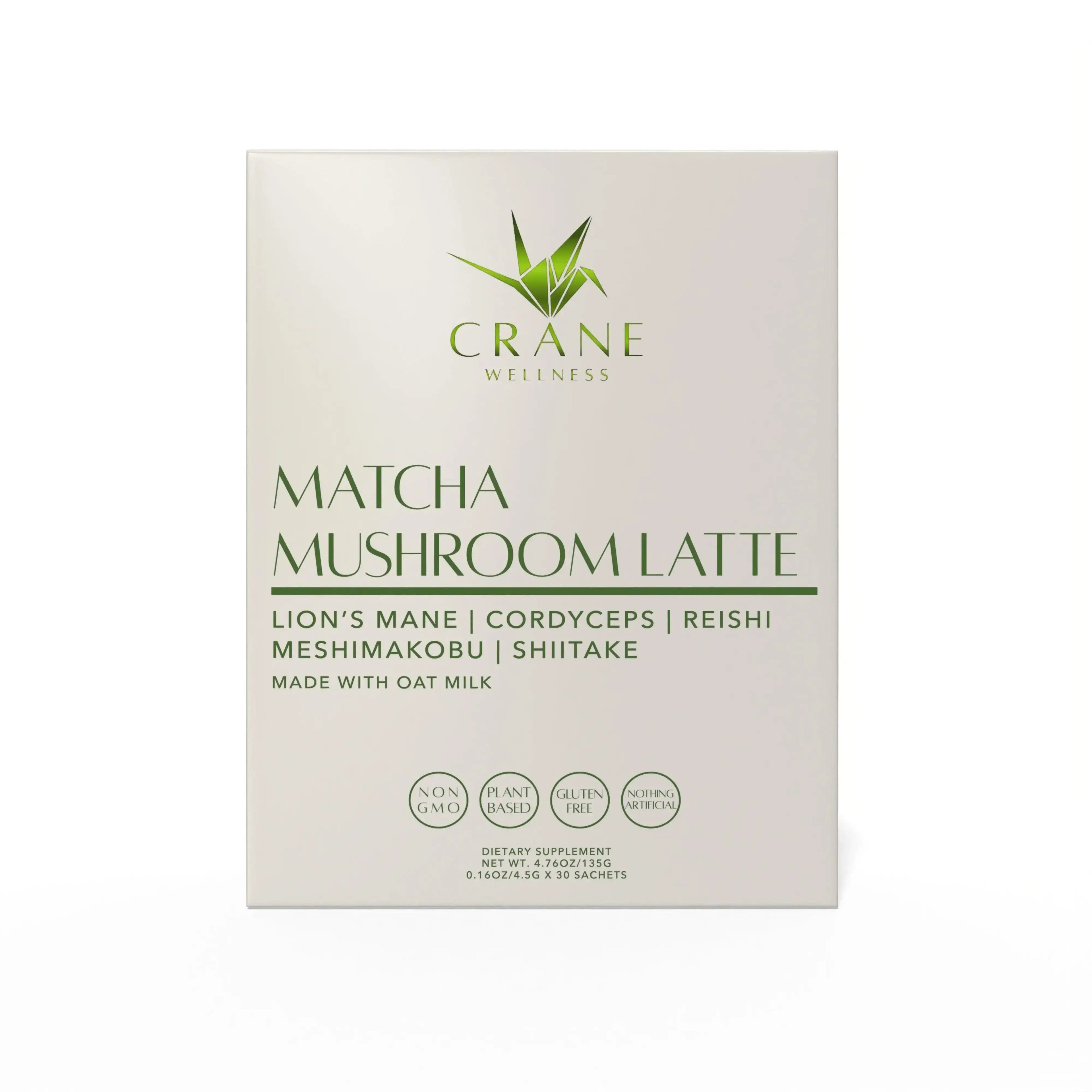 Matcha Mushroom Latte by Crane Wellness