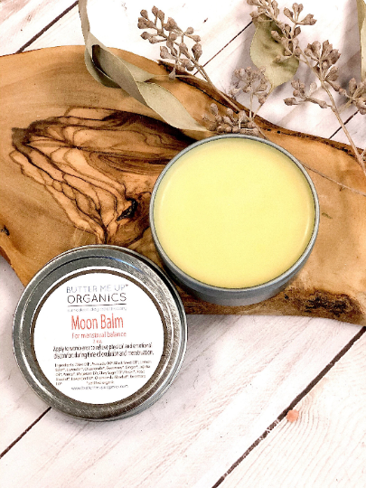 Moon Balm / Menstrual Care / PMS / Period Cramps / Hormone Balancing / Ovulation Pain / Butter Me Up Organics / Organic Skincare / Organic by Butter Me Up Organics