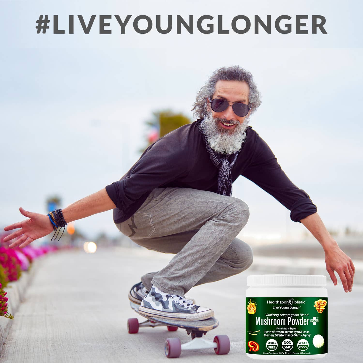Organic Adaptogenic Mushroom Powder+ by Healthspan Holistic