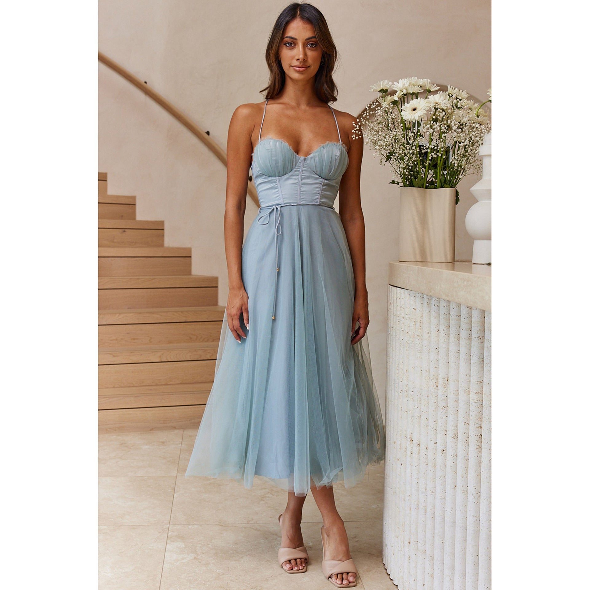Spring Summer Sexy Sling Casual Dress Vacation Multi Color Women Clothing Dress by Ragazza