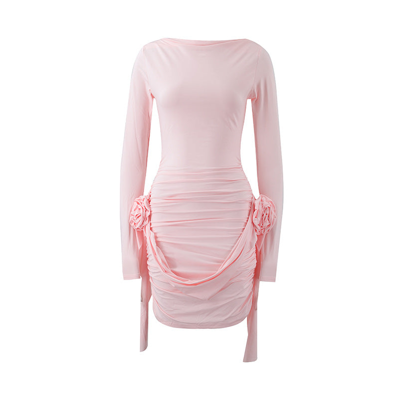 Autumn Winter Sexy Solid Dress
