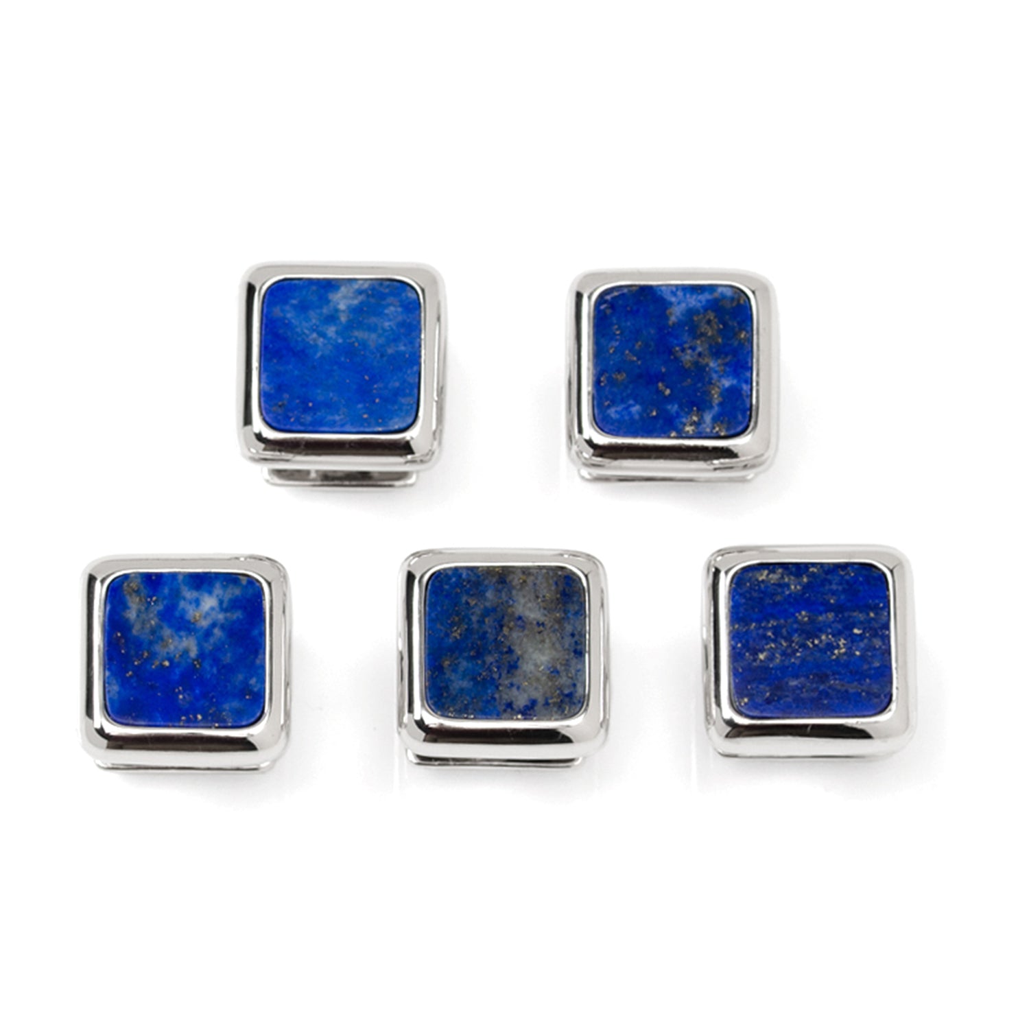 Sterling Silver and Lapis JFK Presidential 5-Stud Set by Cufflinks.com