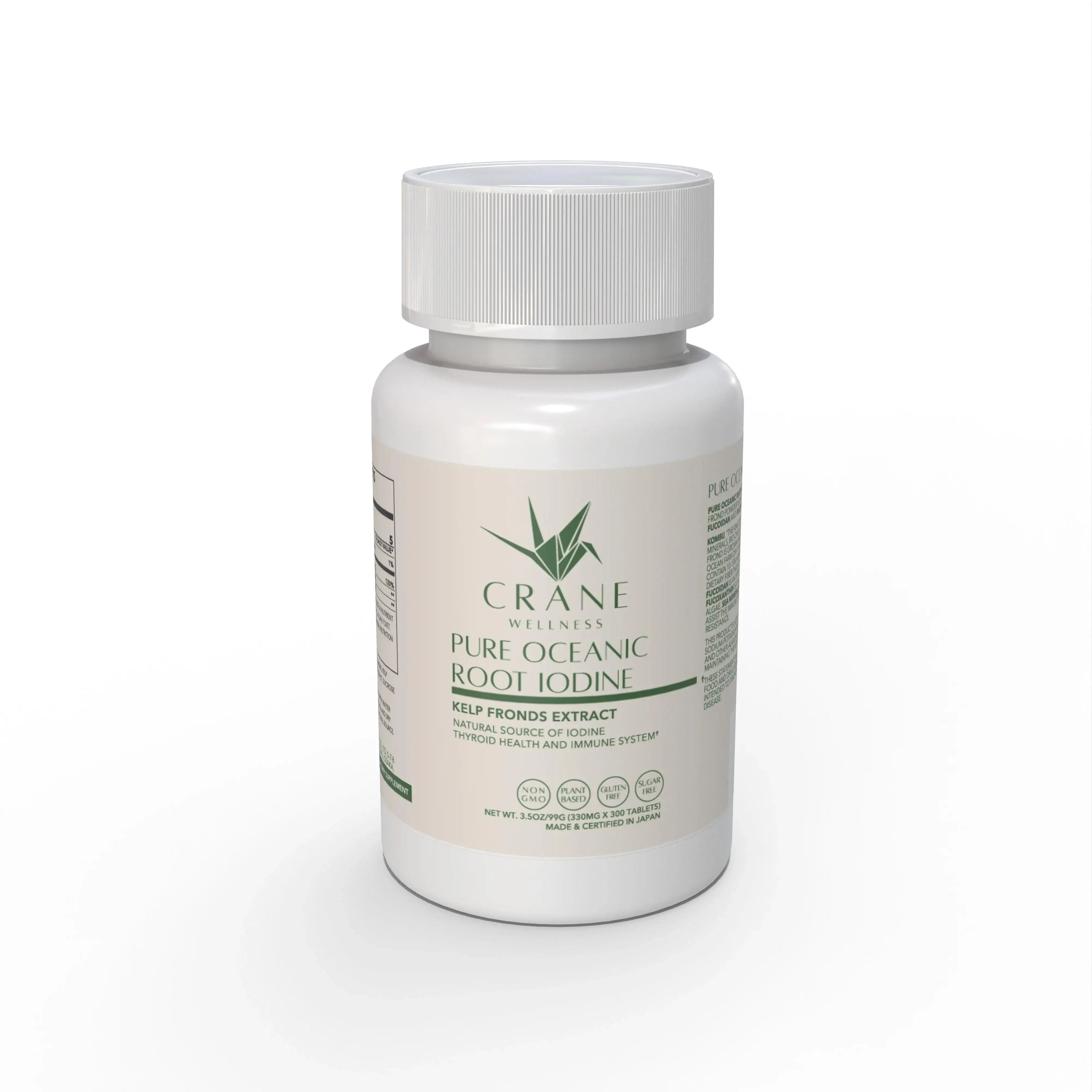 Pure Oceanic Root Iodine Kelp Root Tablets by Crane Wellness
