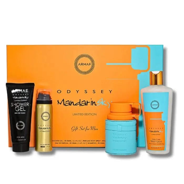 Armaf Odyssey Mandarin Sky 4-Piece Set For Men 3.4oz EDP Spray