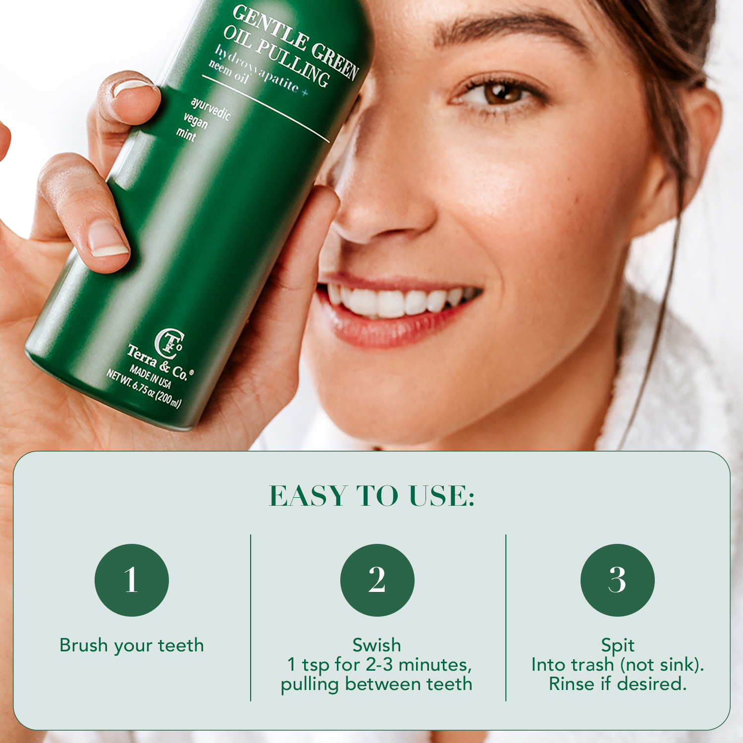 Terra & Co.® Oil Pulling Bundle – Gentle Green + Brilliant Black | Ayurvedic Detox, Enamel Protection & Whitening by Terra & Co.
