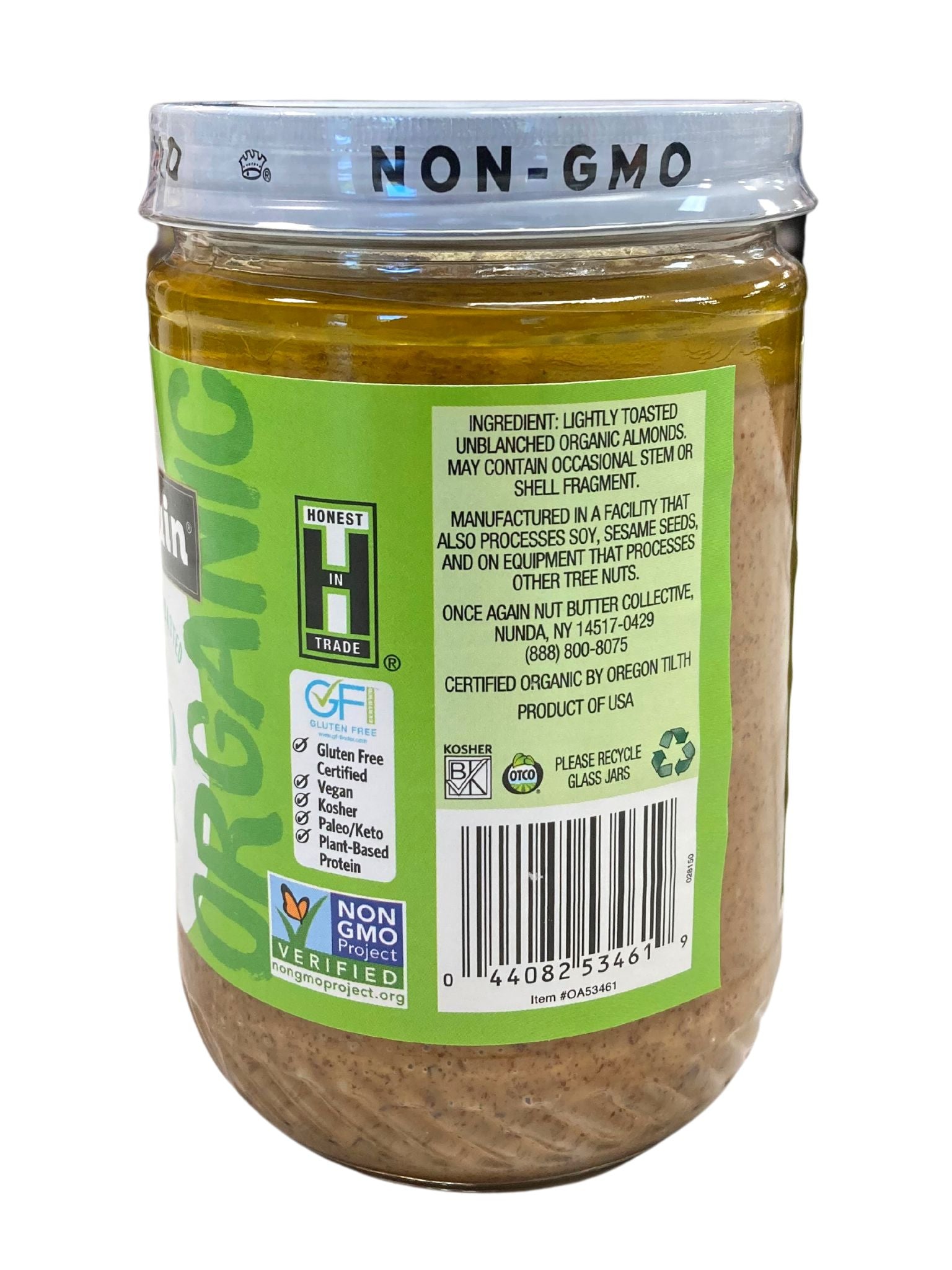 Almond Butter, Creamy, Organic, Lightly Toasted by Country Life Natural Foods