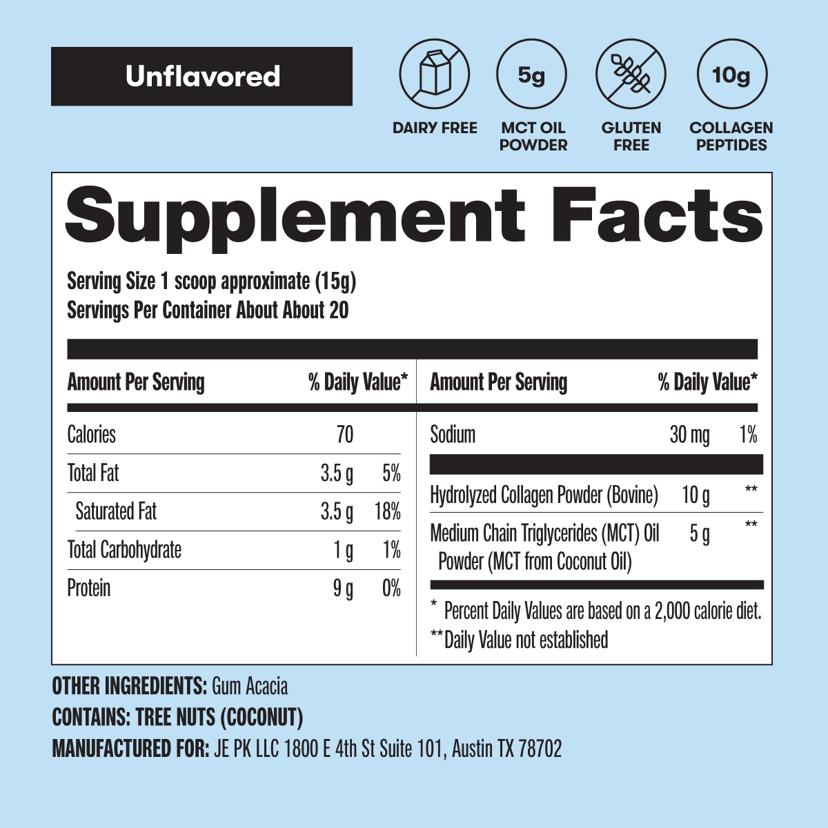 Grass-Fed Collagen Peptides & MCT Brain Boost by Perfect Keto