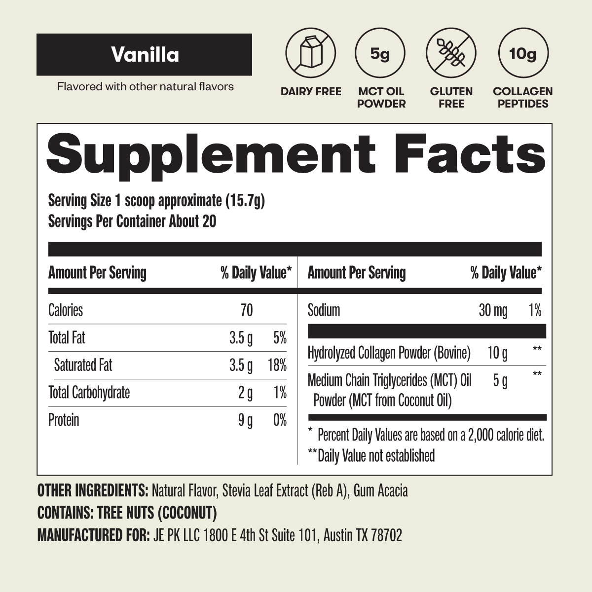 Grass-Fed Collagen Peptides & MCT Brain Boost by Perfect Keto