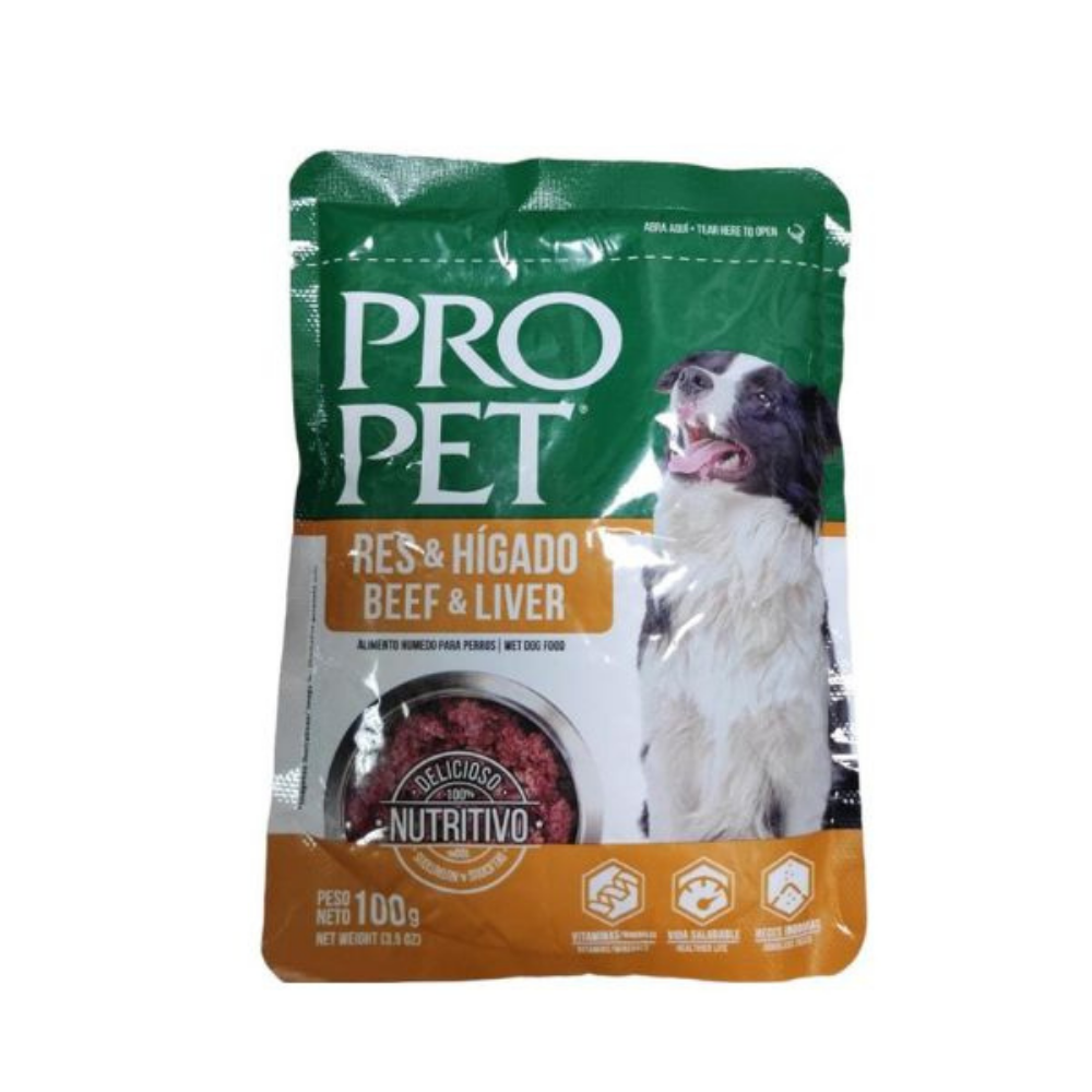Pro Pet Beef & Liver Pouch (3.5 oz / 100 g) by Farmacias Savia