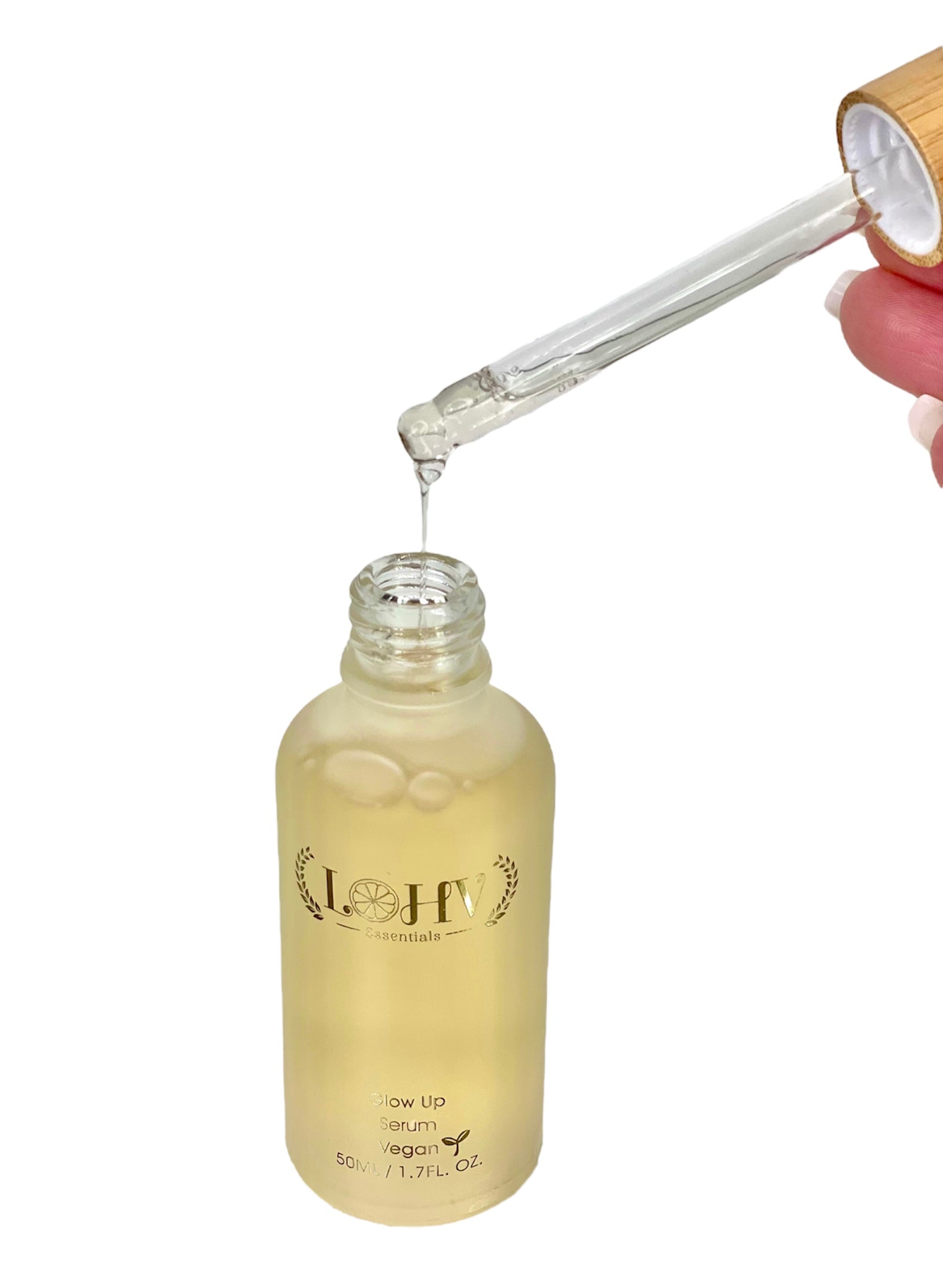 PREMIUM 100% VEGAN GLOW UP Toner Serum With Hyaluronic Acid + Niacinamide + Camellia Leaf + Vitamin E + Rose Water by LOHV ESSENTIALS