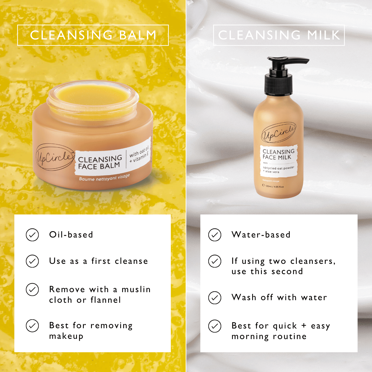 Cleansing Face Milk with Oat Powder + Aloe Vera by UpCircle
