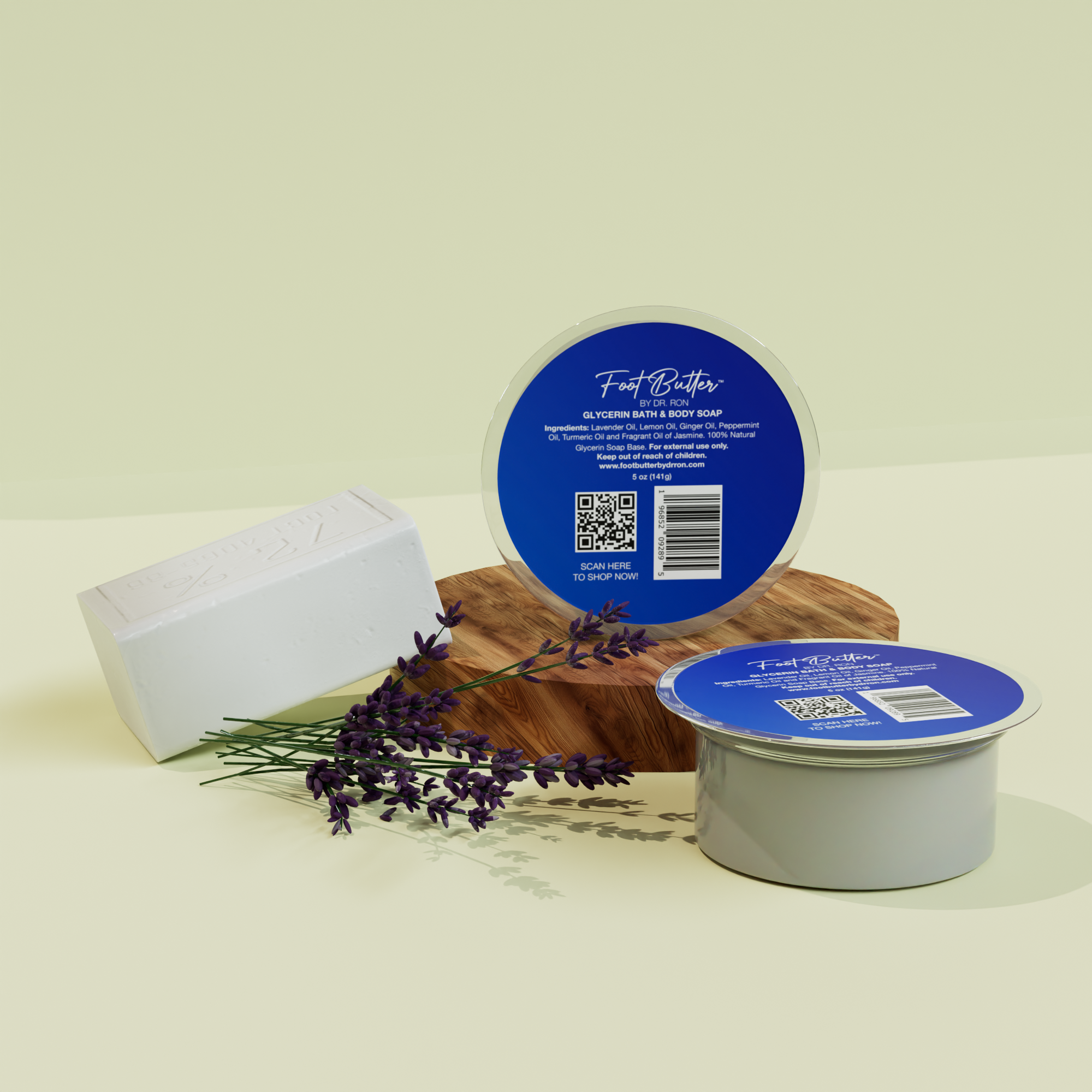 Lavender Glycerin Bath & Body Soap – Hydrating, Gentle, Moisturizing Cleanser by Foot Butter by Dr Ron