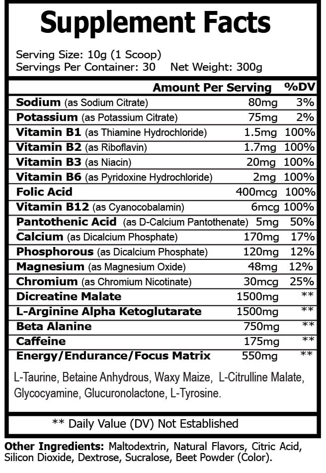 Watermelon Pre-Workout Energy Powder + Focus Boost & Hydration | Sugar Free by Virtrue
