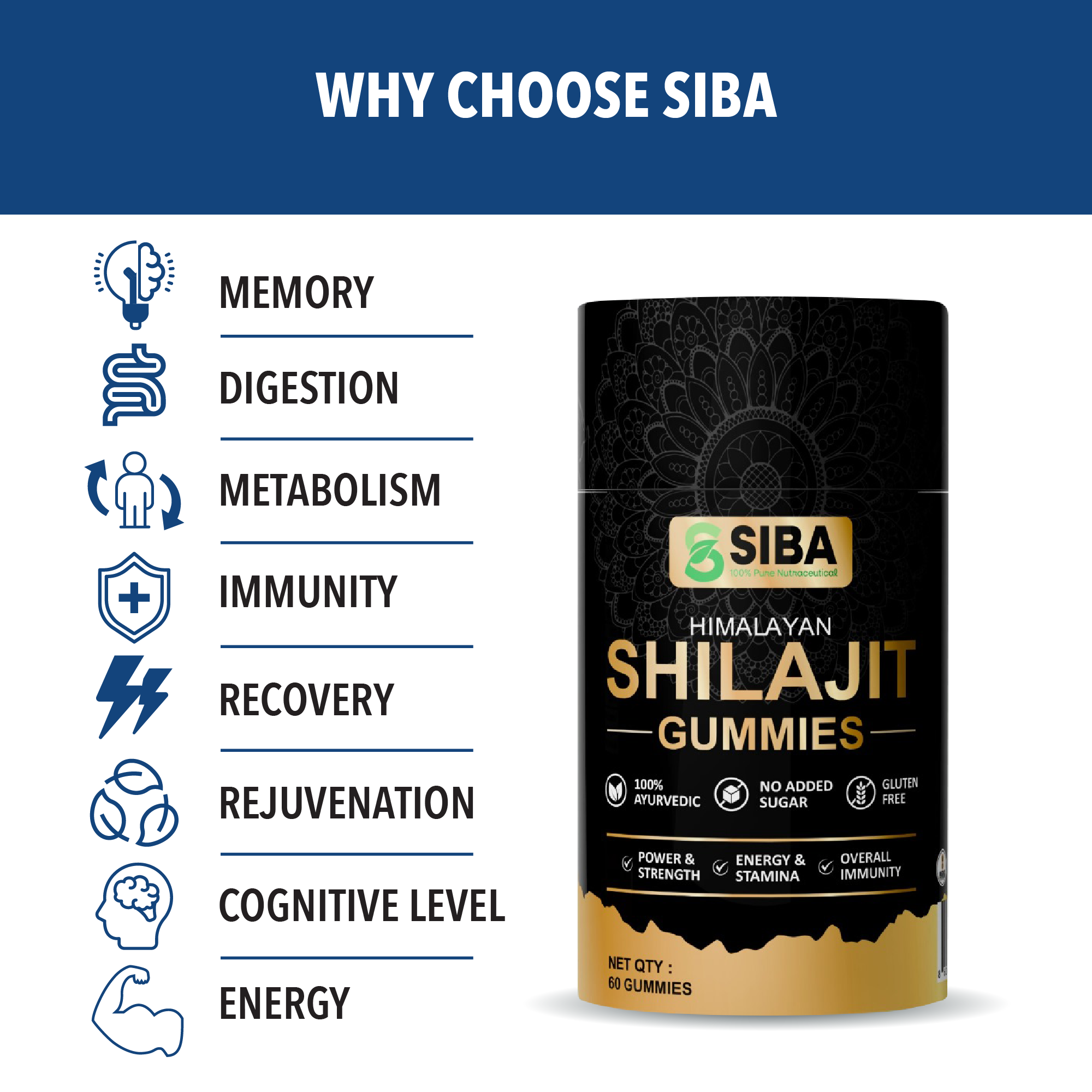 Shilajit Gummies by Siba Vitamins Store