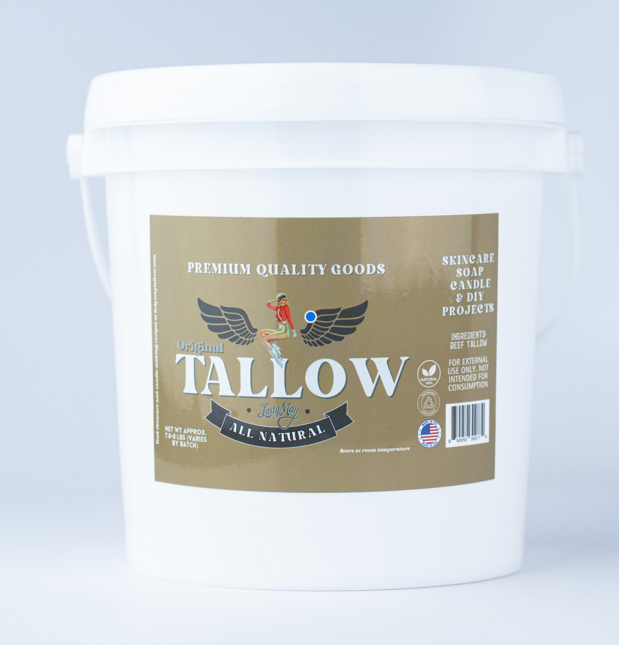 Bulk Grass-Fed Beef Tallow for Soap, Skincare & Candles | 2,8,16 lbs | Maker-Proven Quality by Lady May Tallow