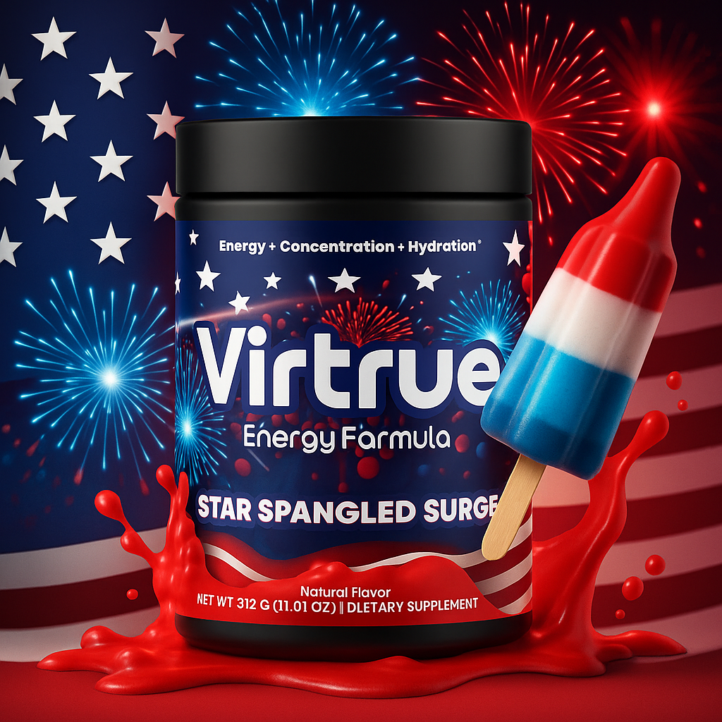 Star Spangled Surge Pre-Workout Energy Powder + Focus Boost & Hydration | Sugar Free by Virtrue