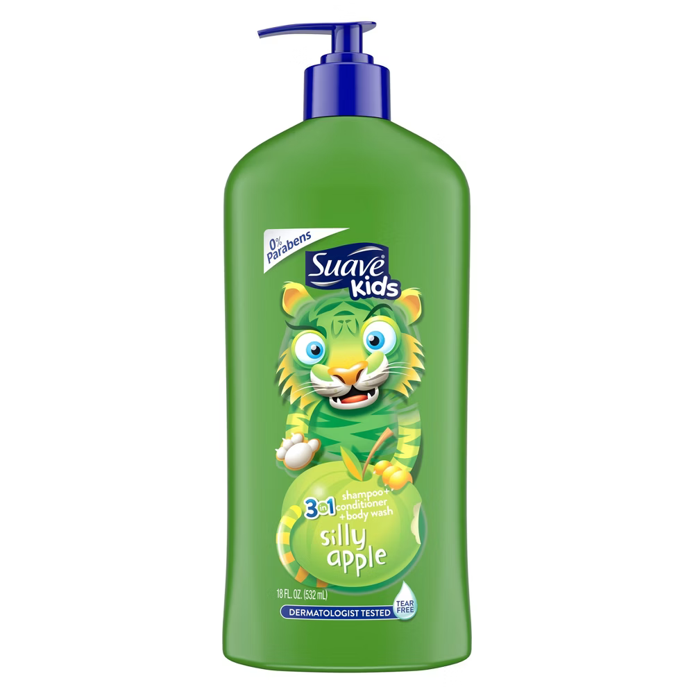 Suave Kids 3-in-1 Shampoo, Conditioner & Body Wash Silly Apple (18 oz) by Farmacias Savia