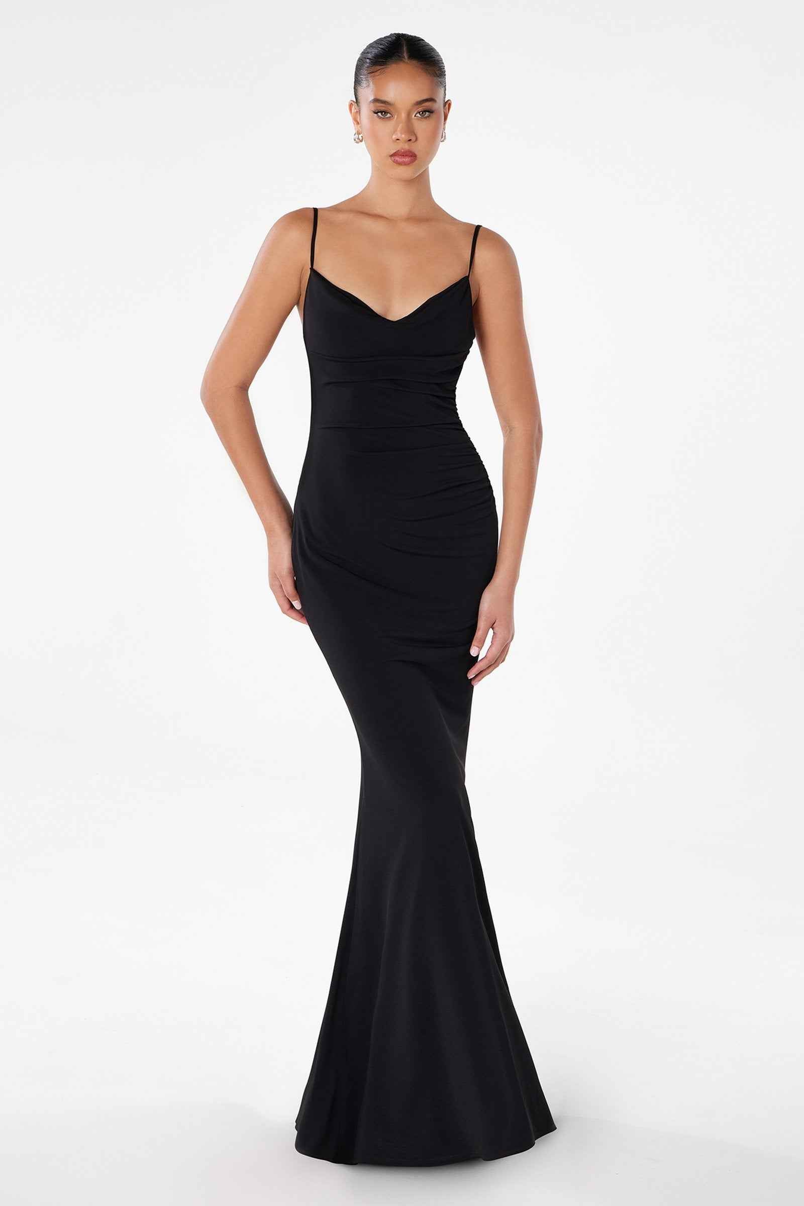 Astee T2008 Fitted Spaghetti Strap Open Back with Lace Detail Gown by DiscountDressShop