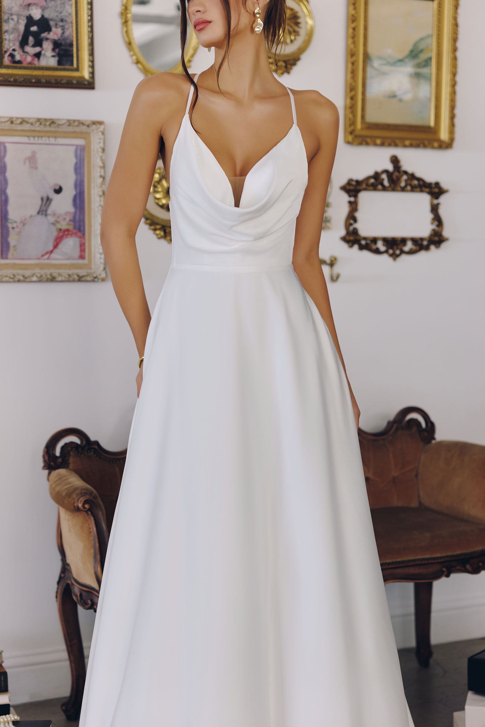 Amoris T714W A-Line Spaghetti Strap Wedding Dress by DiscountDressShop