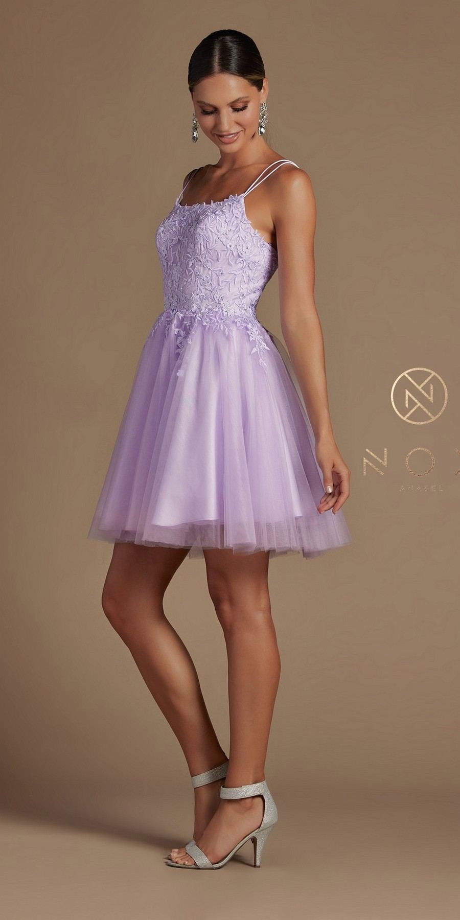 Nox Anabel T718 Short A-Line Corset Back Baby Doll Dress Tulle Skirt by DiscountDressShop