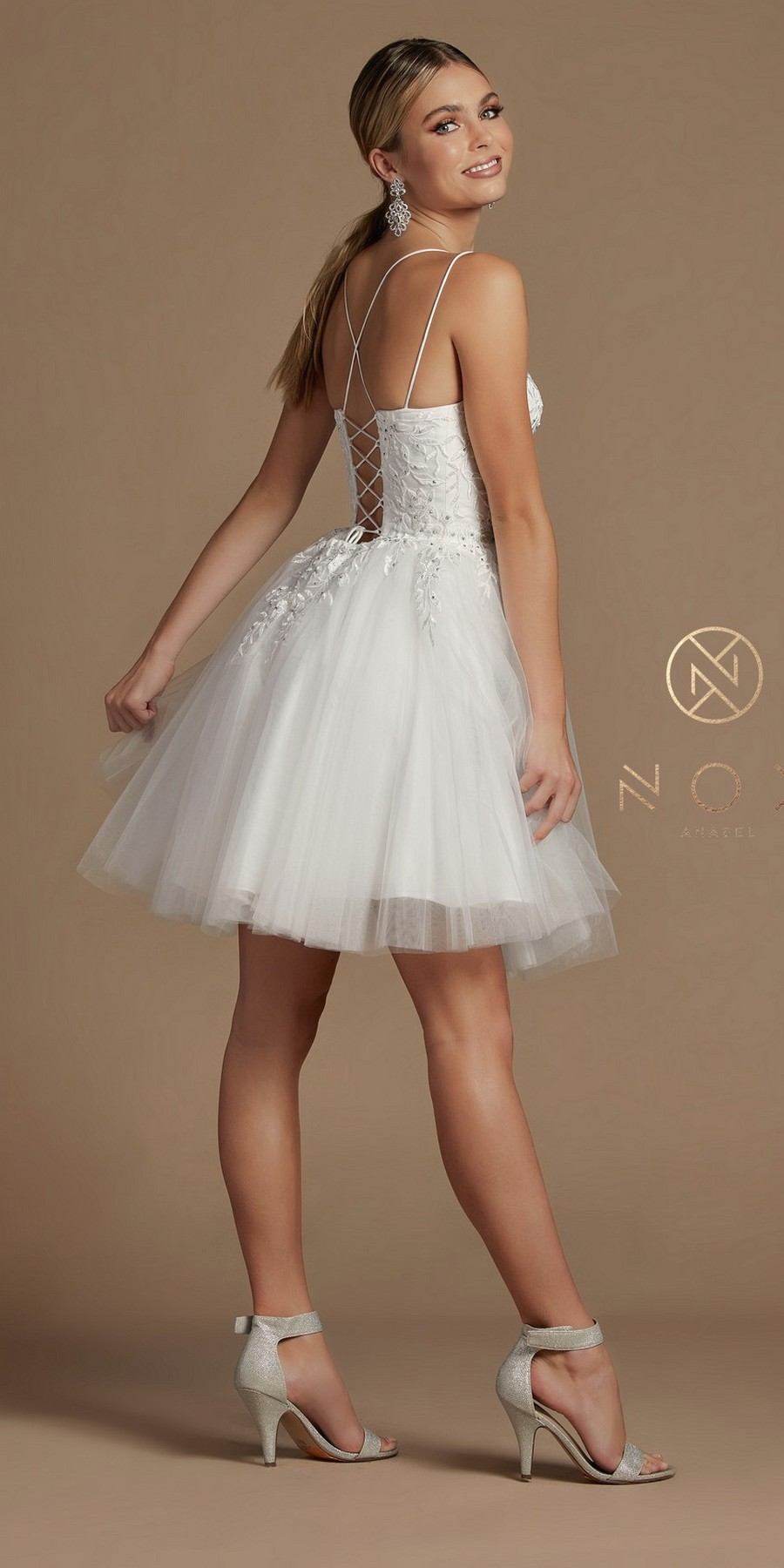 Nox Anabel T718 Short A-Line Corset Back Baby Doll Dress Tulle Skirt by DiscountDressShop