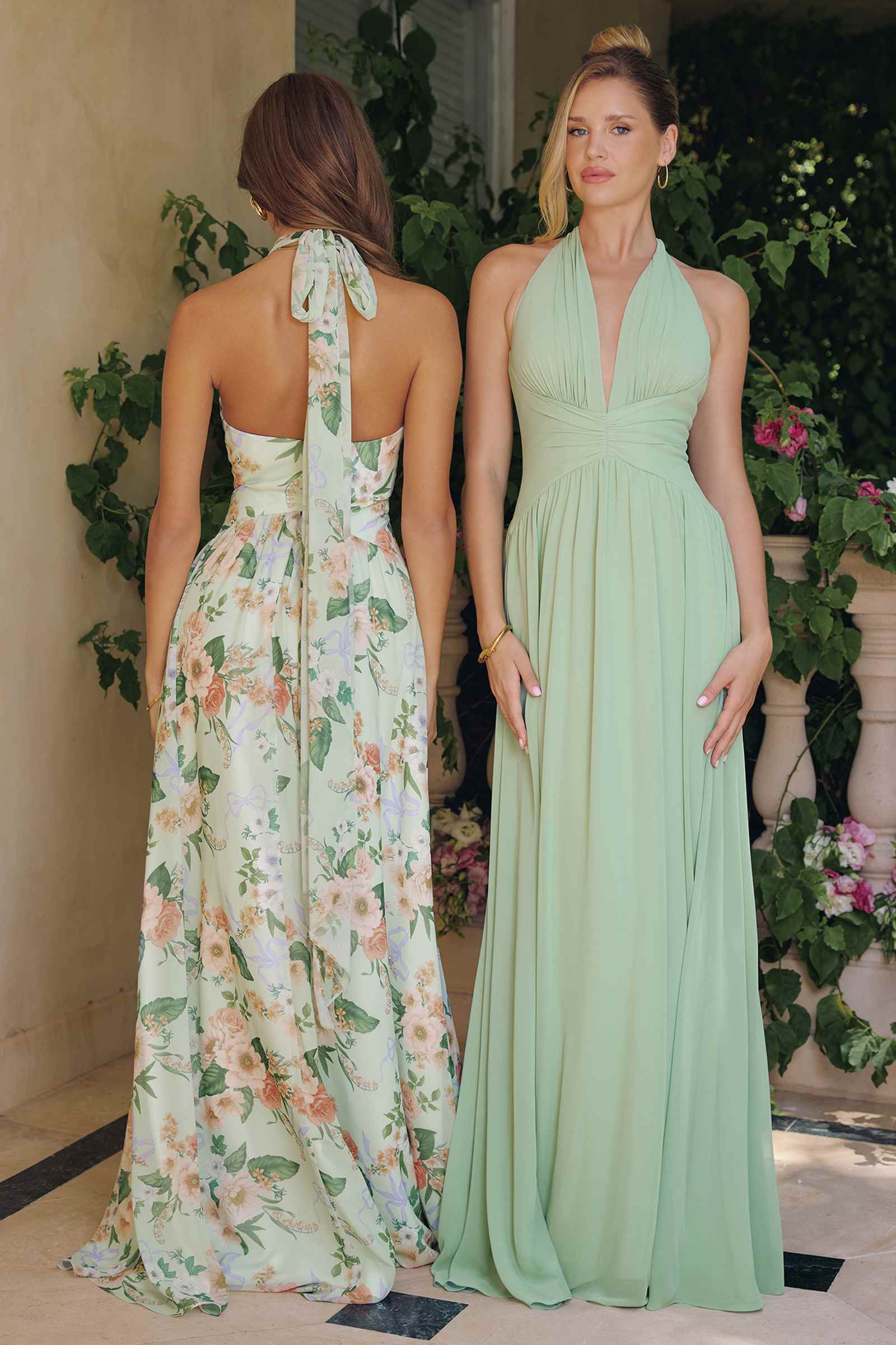 Amoris T715 Halter Neck Chiffon A-Line Gown by DiscountDressShop