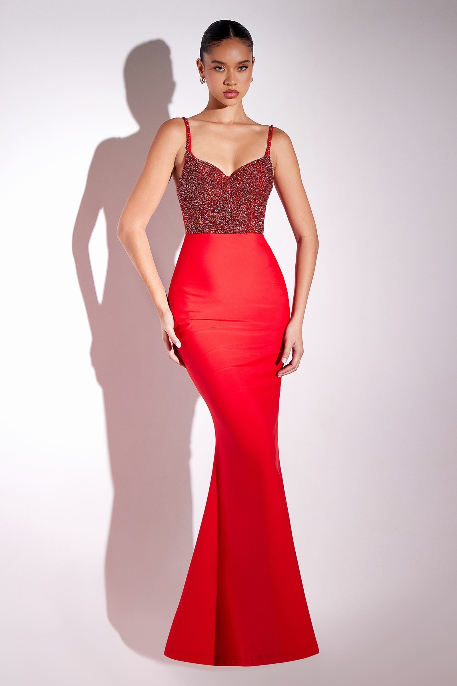 Ladivine Amoris T9002 Long Fitted Embellished Bodice Formal Gown by DiscountDressShop
