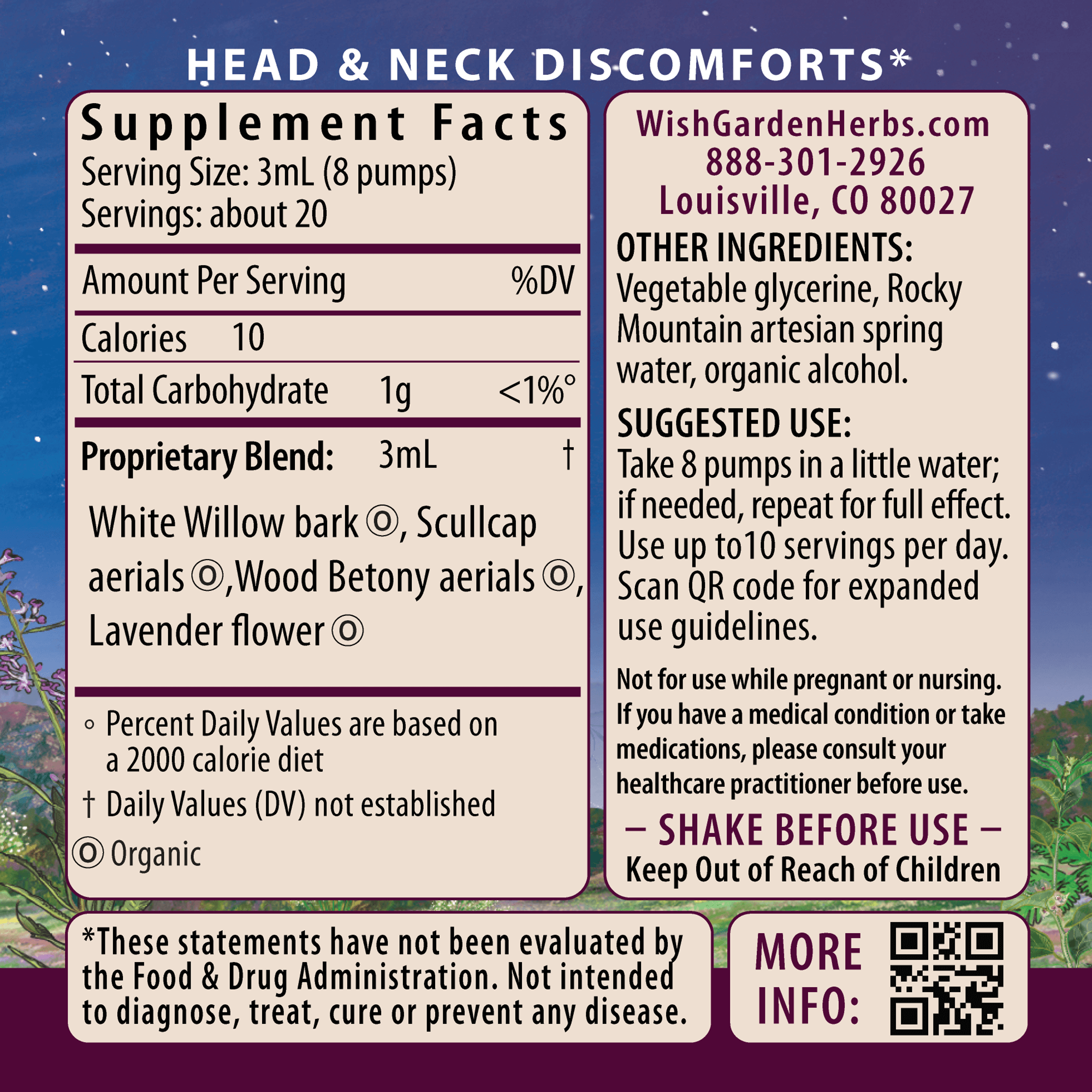 Cranial Comfort, Tension Release by WishGarden Herbs