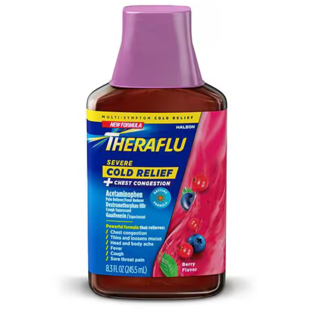 Theraflu Severe Cold & Flu Syrup (8.3 oz) by Farmacias Savia