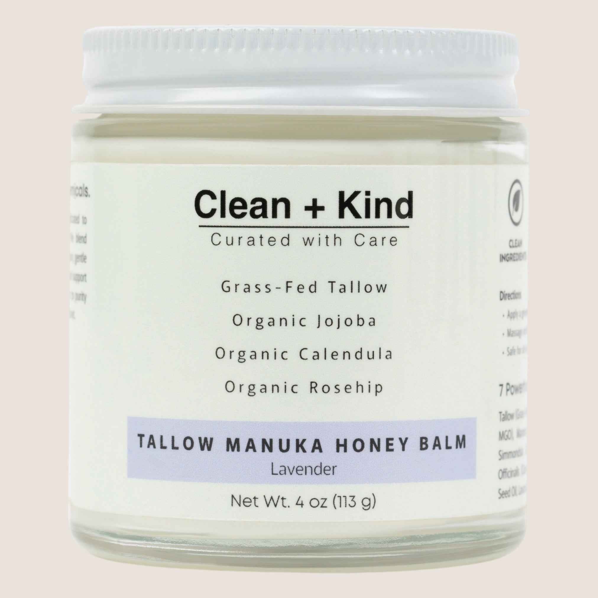 Whipped Tallow Honey Balm by Clean + Kind