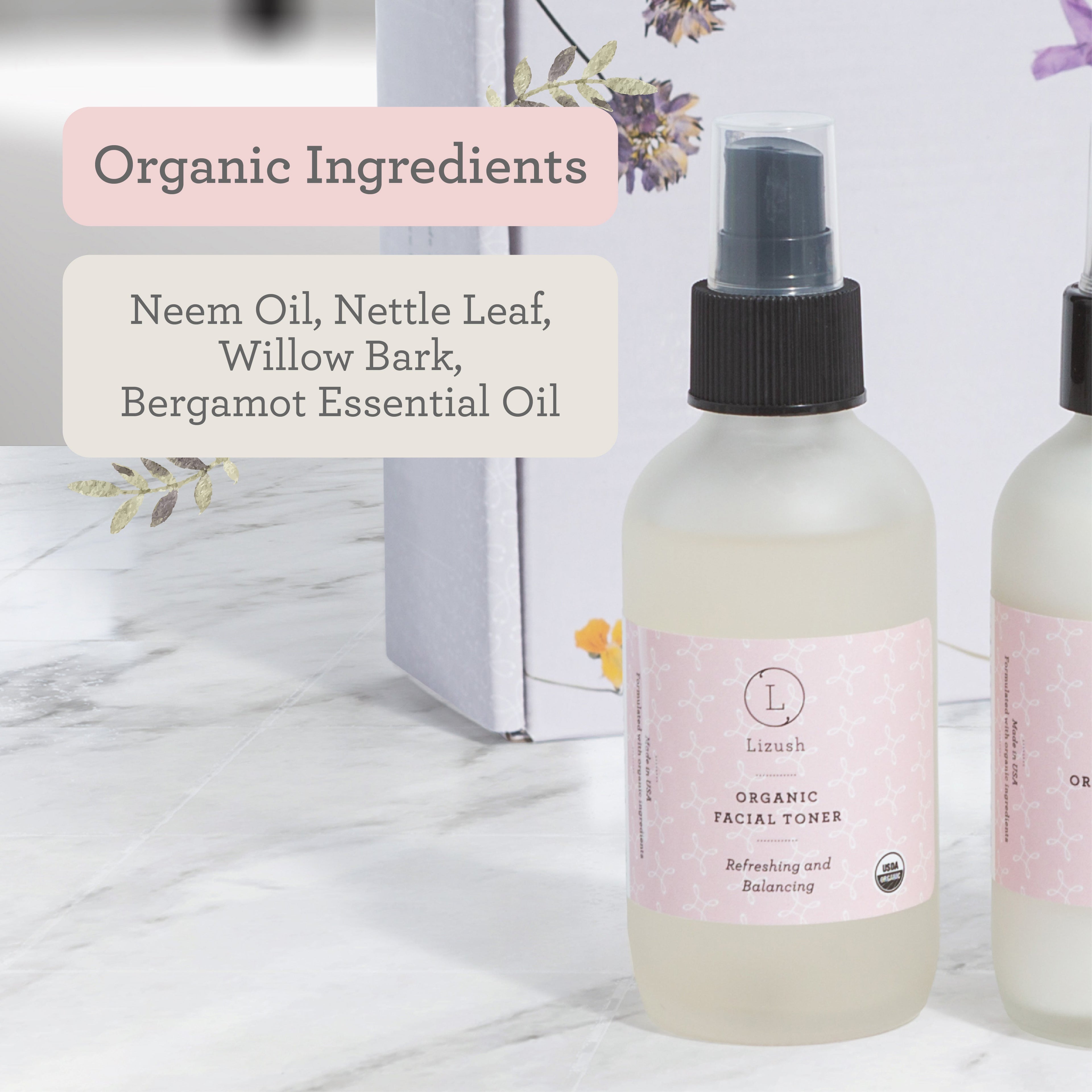 ORGANIC FACIAL TONER Refreshing and Balancing by Lizush