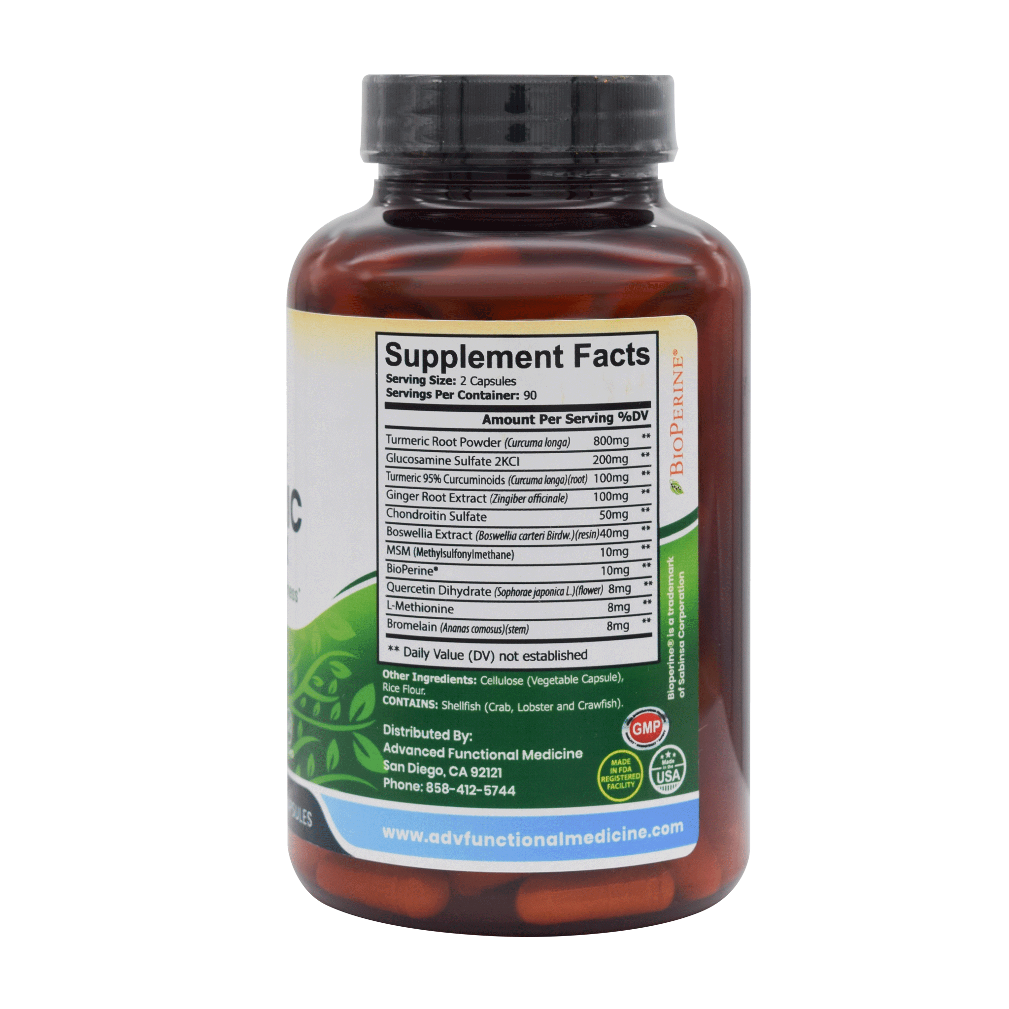 Turmeric Complex (may support inflammation and autoimmunity) 180 ct by Advanced Functional Medicine Supplements