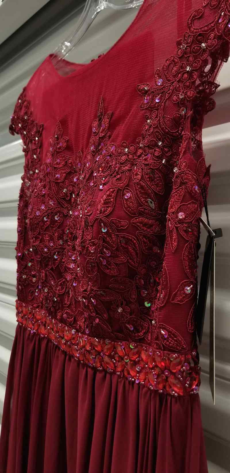 CLEARANCE - Cinderella Divine UJ0011 Cap Sleeved Long Dress (Size S) by DiscountDressShop