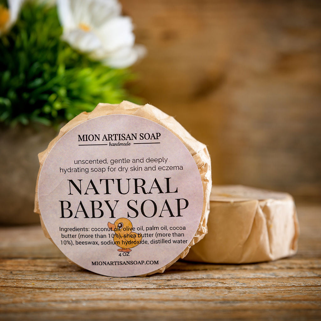 Natural Baby Soap | Unscented | Cocoa Butter & Shea Butter Soap by MION Artisan Soap Co.