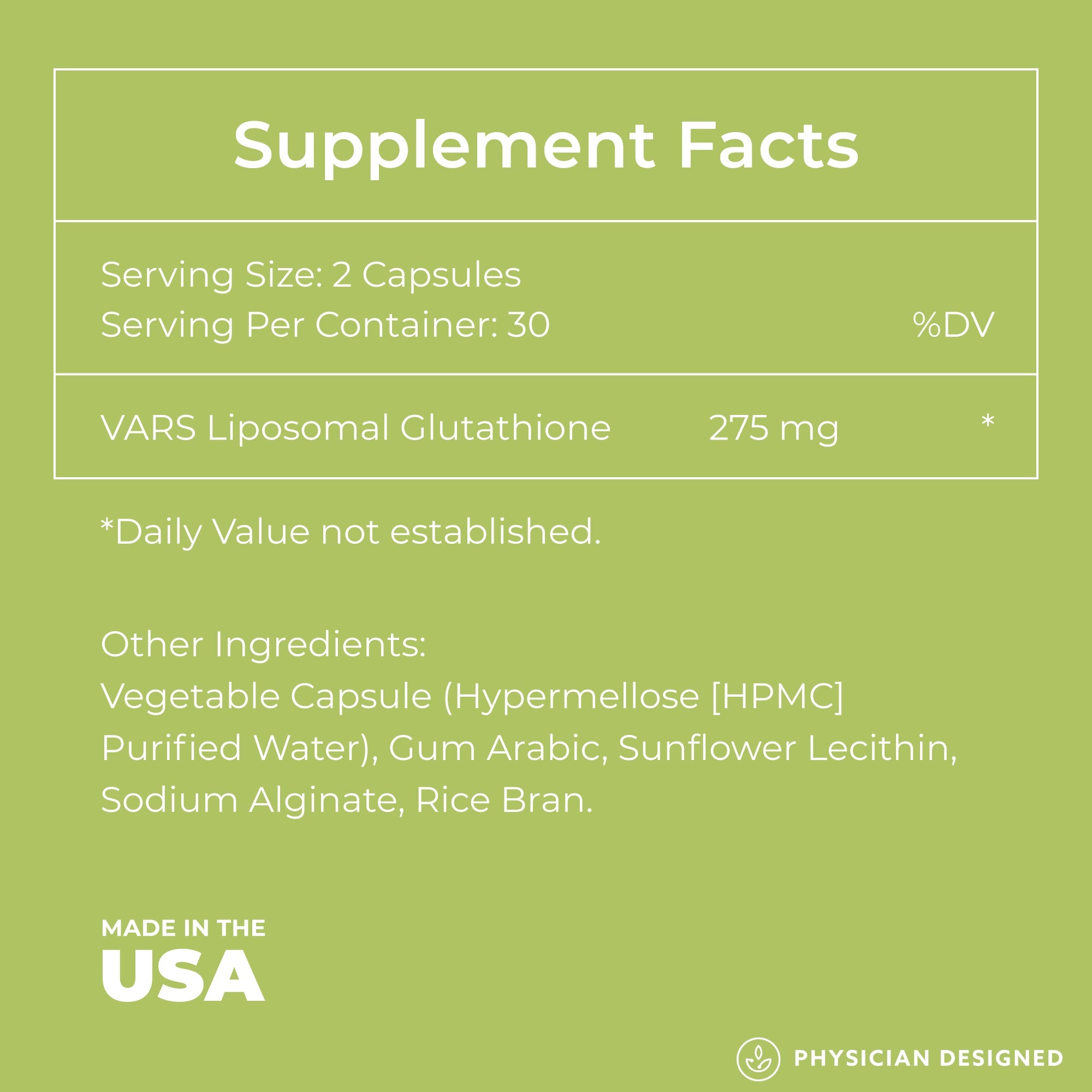VARS Glutathione Capsules by Physician Designed™