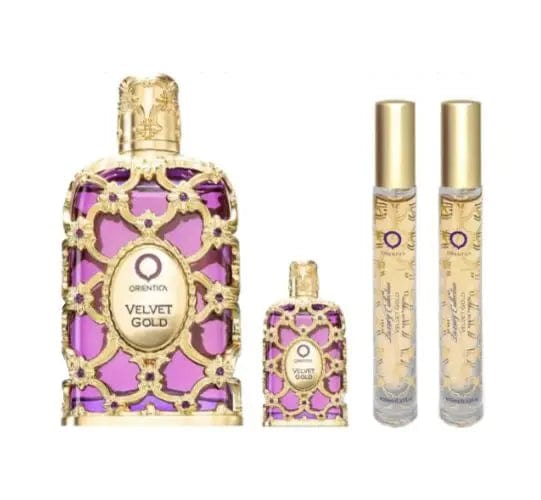 Velvet Gold By Orientica For Unisex 4Pcs Set EDP Spray by perfumesandrea